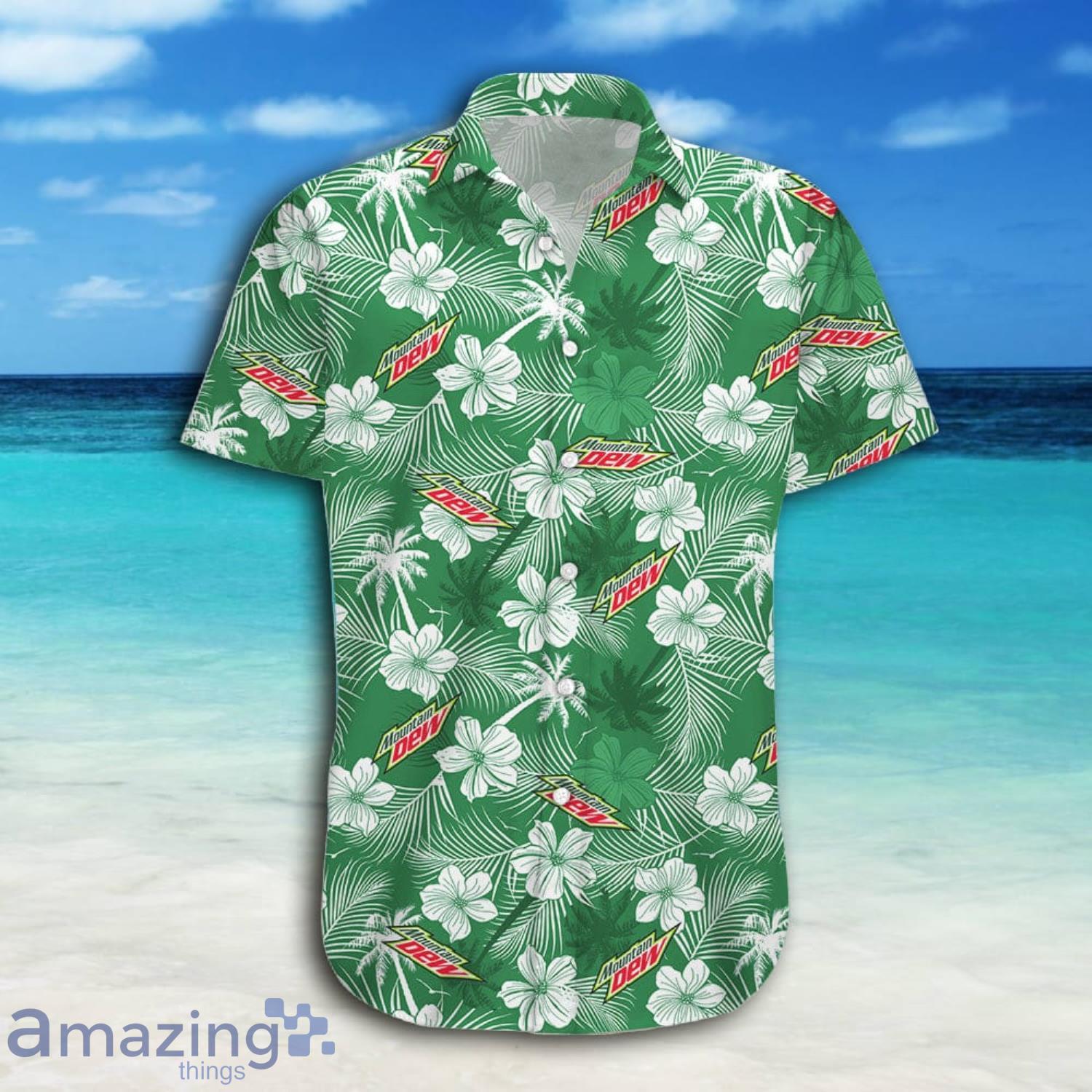 Mountain Dew White Floral Green Short Sleeve Hawaiian Shirt And Short image Mountain Dew White Floral Green Short Sleeve Hawaiian Shirt And Short Product Photo 6