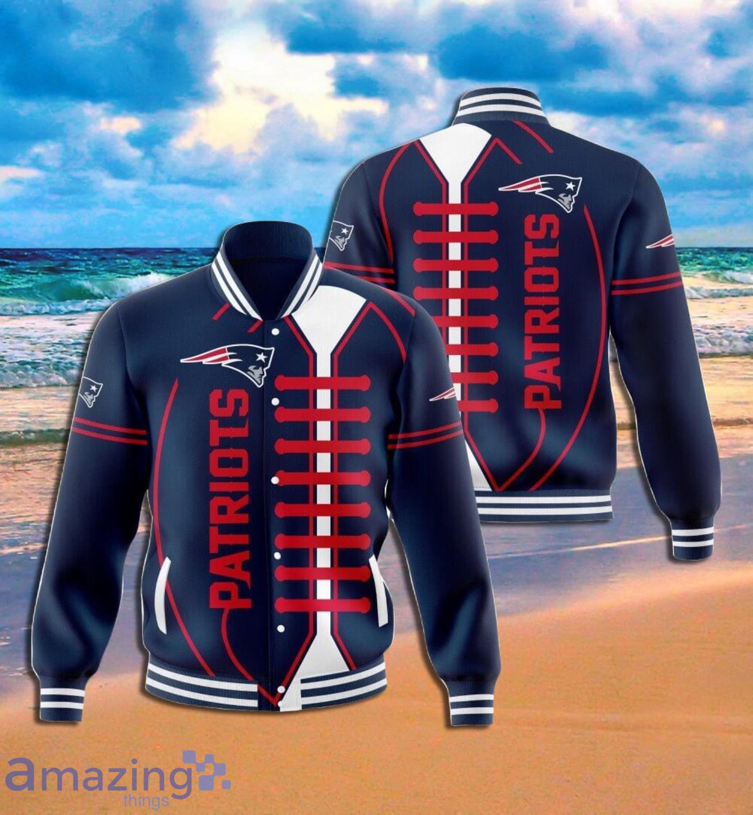 New England Patriots Ball Symbol Full Print Baseball Jacket Product Photo 1