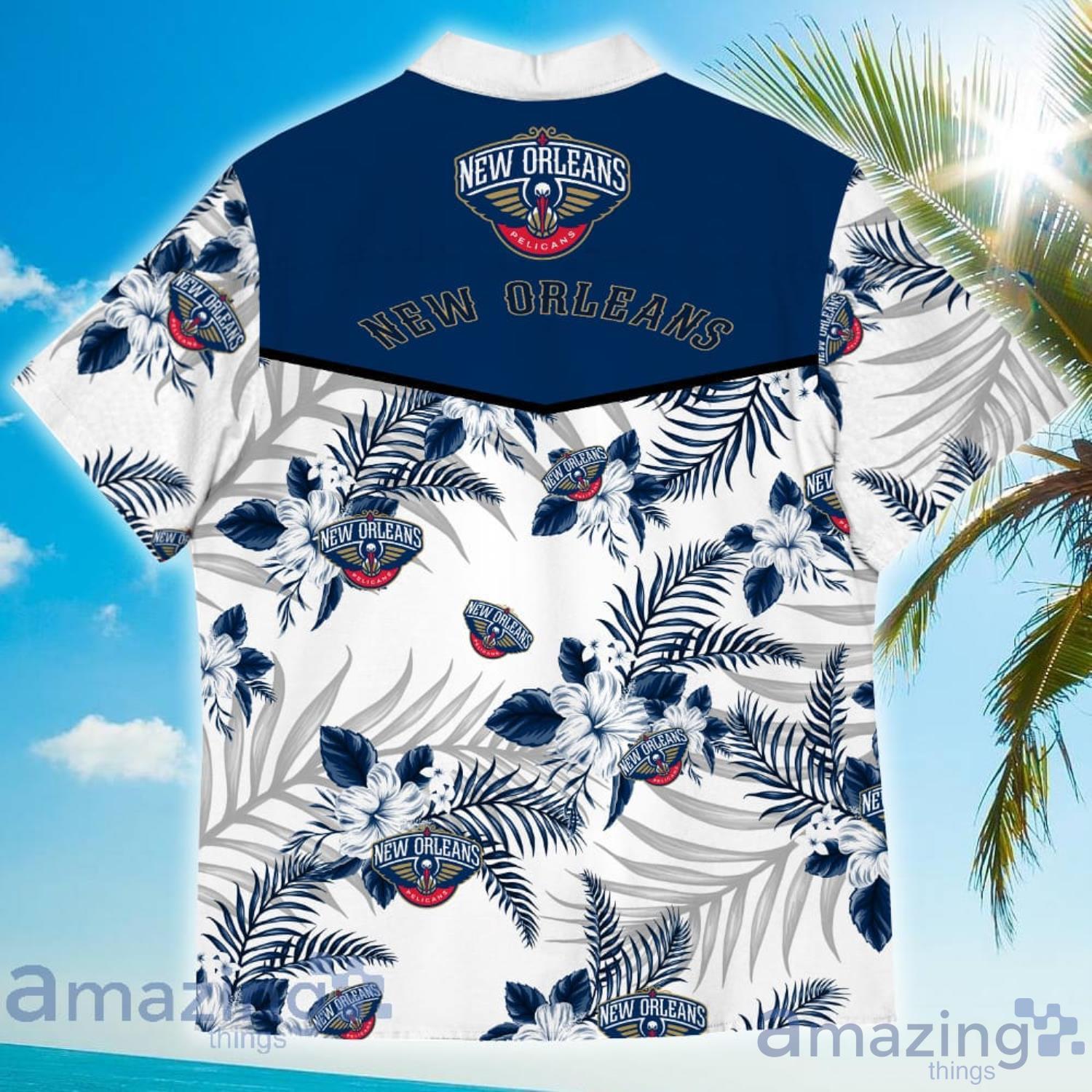 New Orlean Pelicans Sports American Tropical Flower Patterns Hawaiian Shirt image New Orlean Pelicans Sports American Tropical Flower Patterns Hawaiian Shirt Product Photo 3
