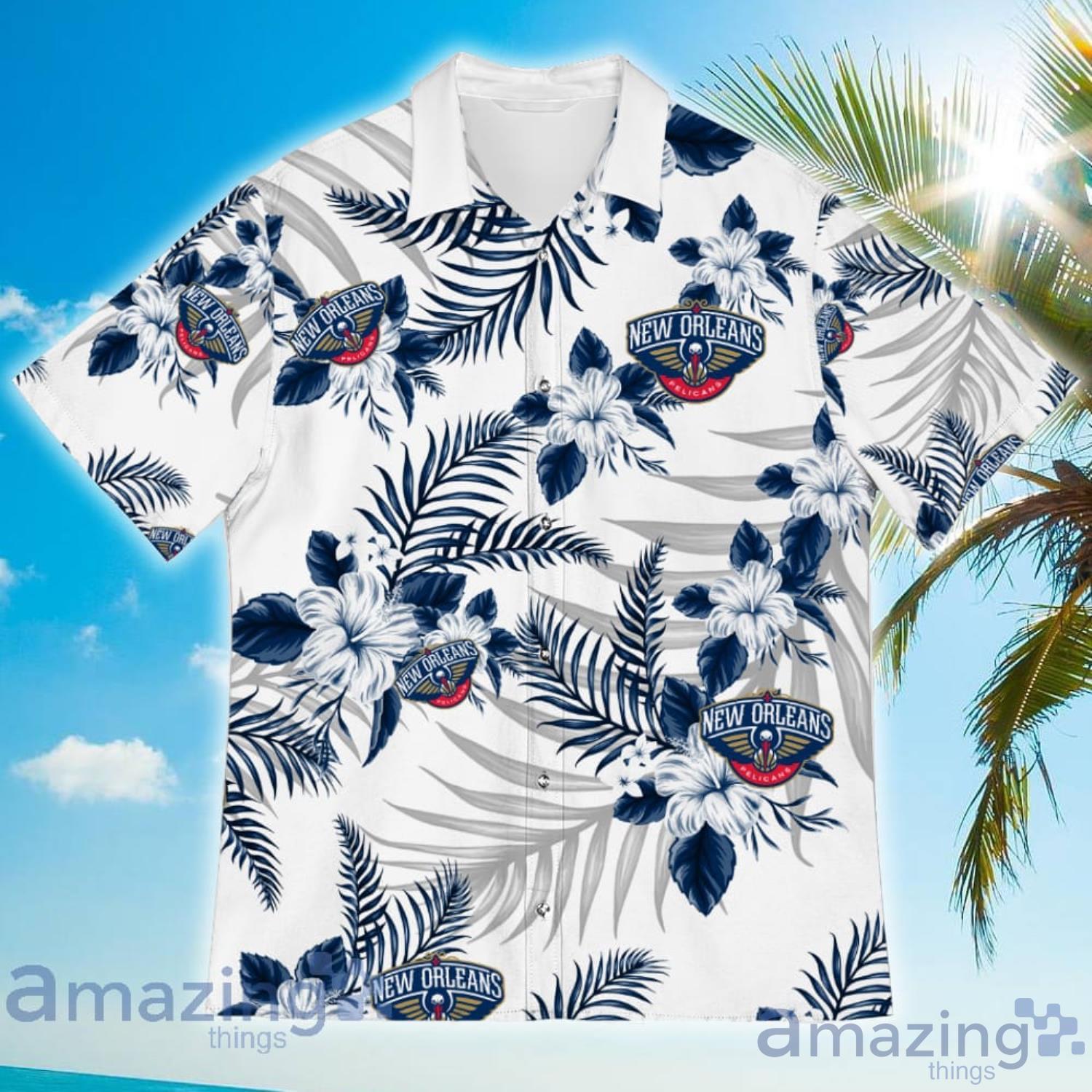 New Orlean Pelicans Sports American Tropical Flower Patterns Hawaiian Shirt image New Orlean Pelicans Sports American Tropical Flower Patterns Hawaiian Shirt Product Photo 5