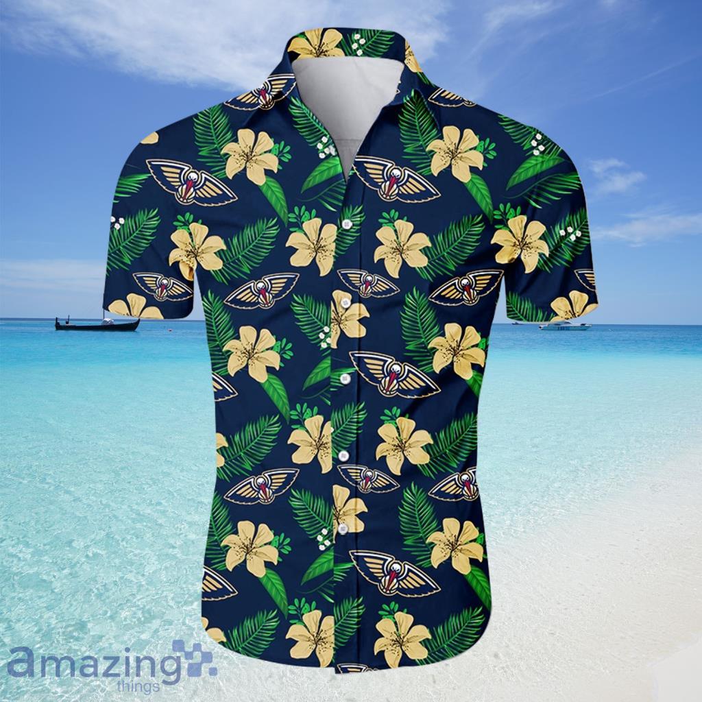 New Orleans Pelicans NBA Hawaiian Shirt Tropical Flower For Fans - New Orleans Pelicans NBA Hawaiian Shirt Tropical Flower For Fans