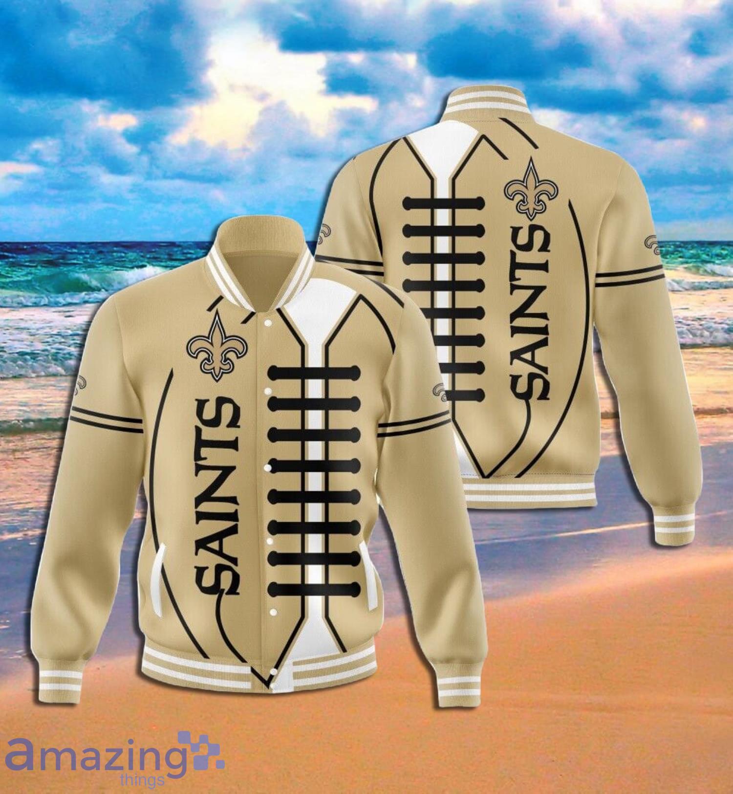 New Orleans Saints Ball Symbol Full Print Baseball Jacket Product Photo 1 New Orleans Saints Ball Symbol Full Print Baseball Jacket Product Photo 1