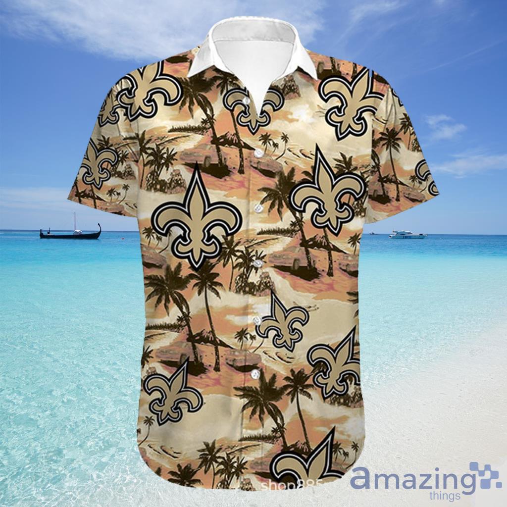 New Orleans Saints Hawaiian Shirt Flower For Fans - New Orleans Saints Hawaiian Shirt Flower For Fans