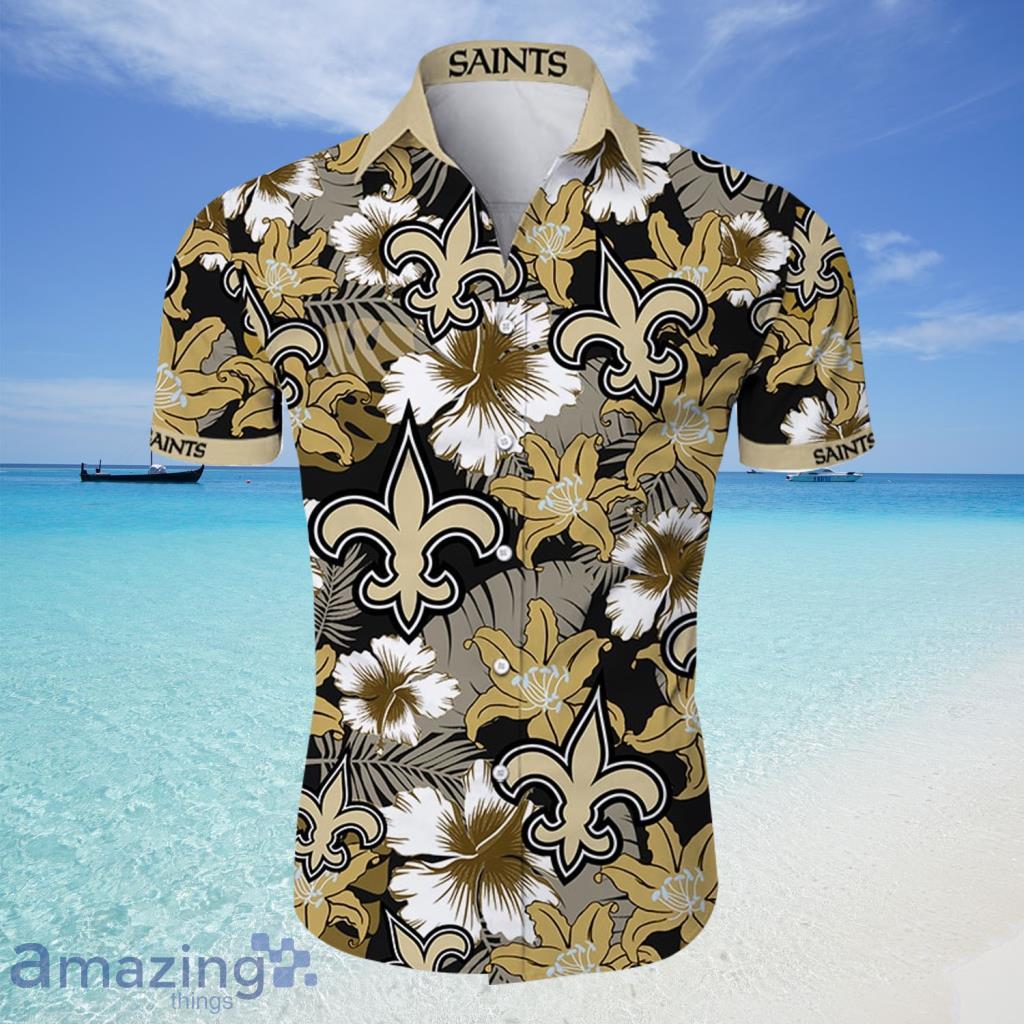 New Orleans Saints  NFL Hawaiian Shirt Tropical Flower For Fans - New Orleans Saints  NFL Hawaiian Shirt Tropical Flower For Fans