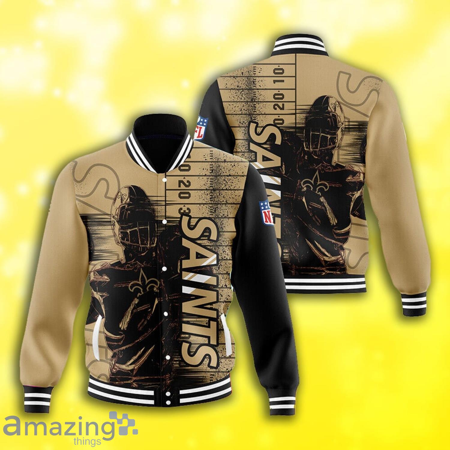 New Orleans Saints Player Art Full Print Baseball Jacket Product Photo 1