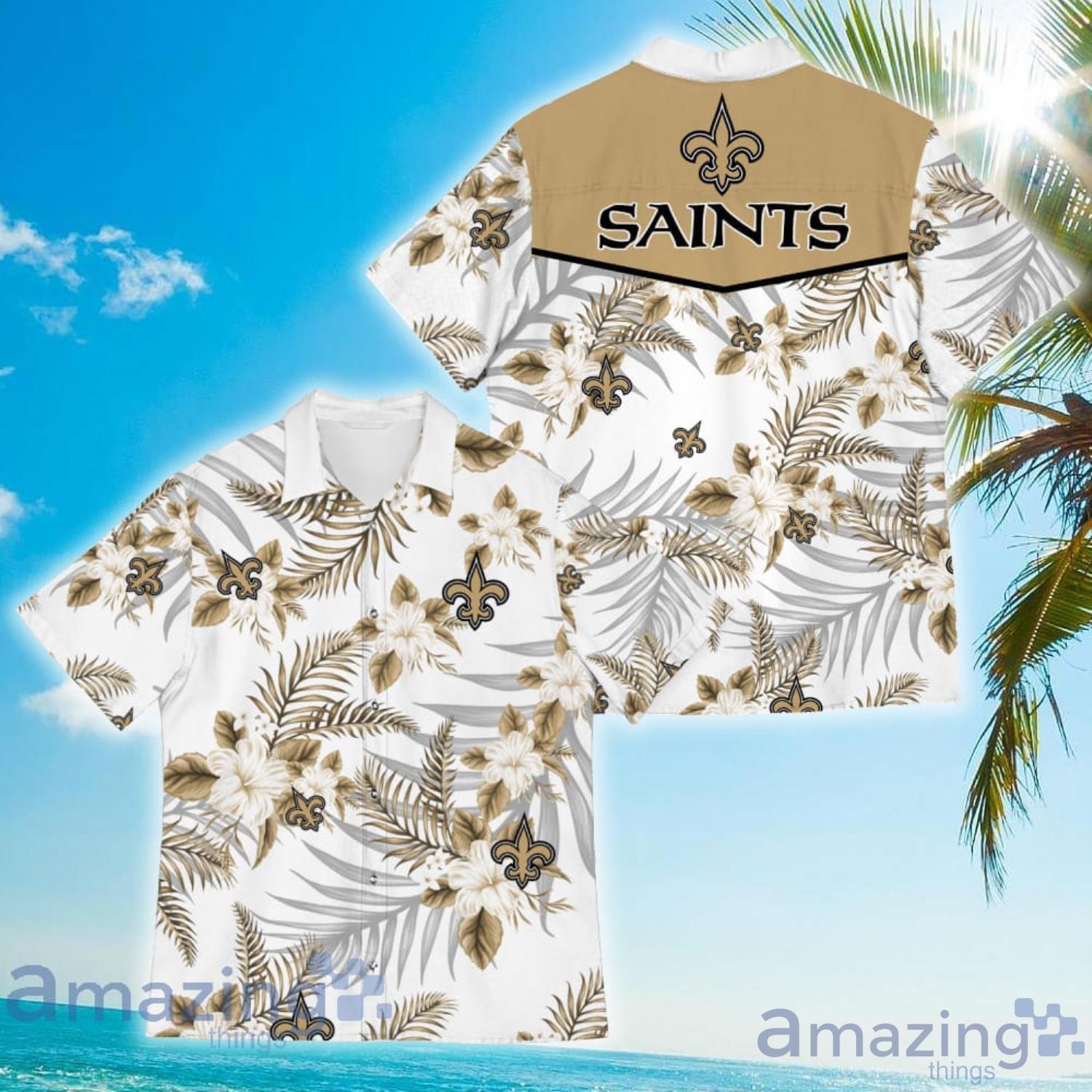 New Orleans Saints Sports American Tropical Flower Patterns Hawaiian Shirt Product Photo 1