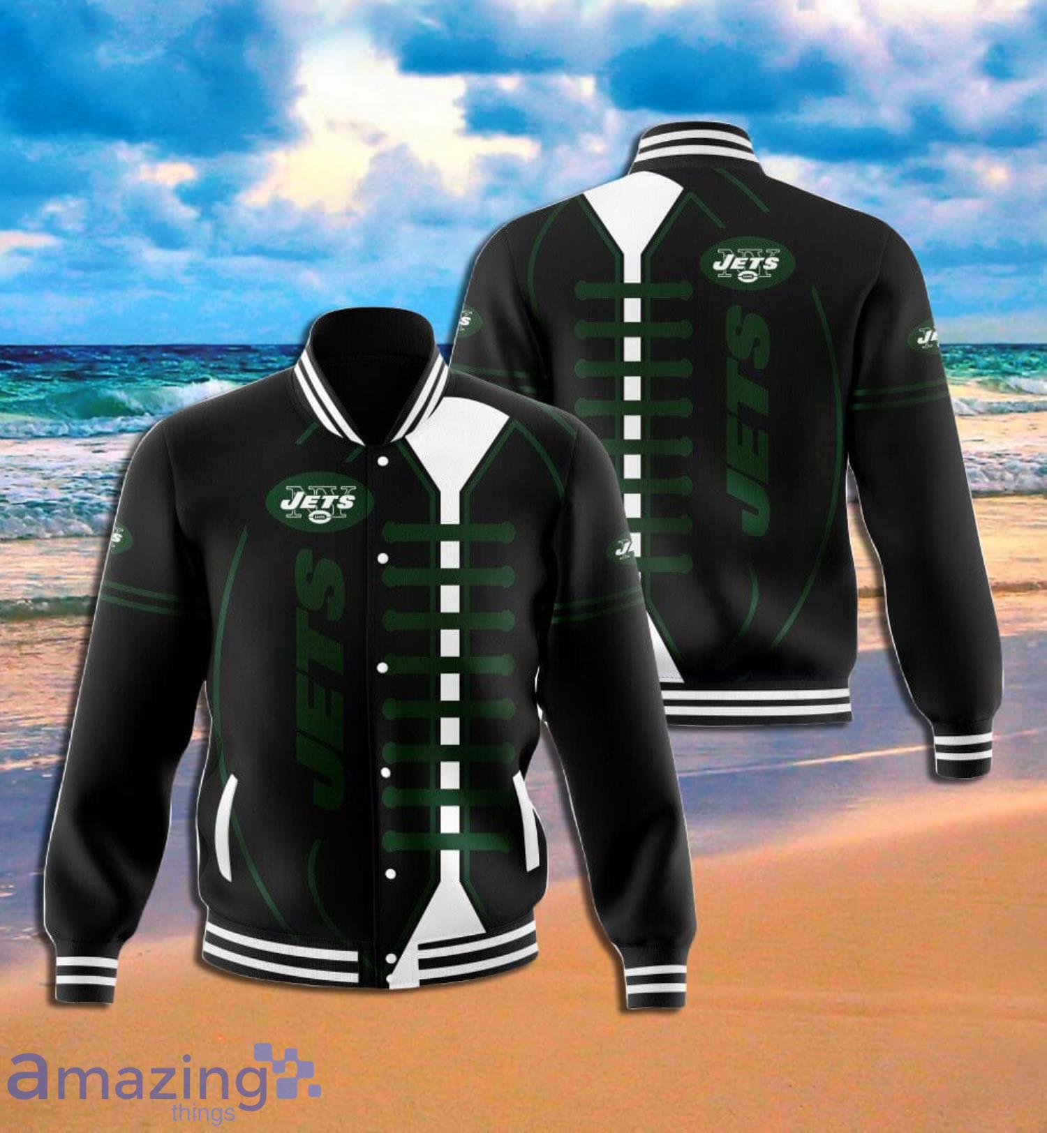 New York Jets Ball Symbol Full Print Baseball Jacket Product Photo 1