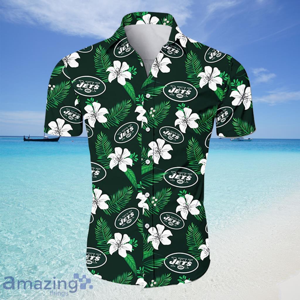 New York Jets NFL Hawaiian Shirt Tropical Flower For Fans - New York Jets NFL Hawaiian Shirt Tropical Flower For Fans
