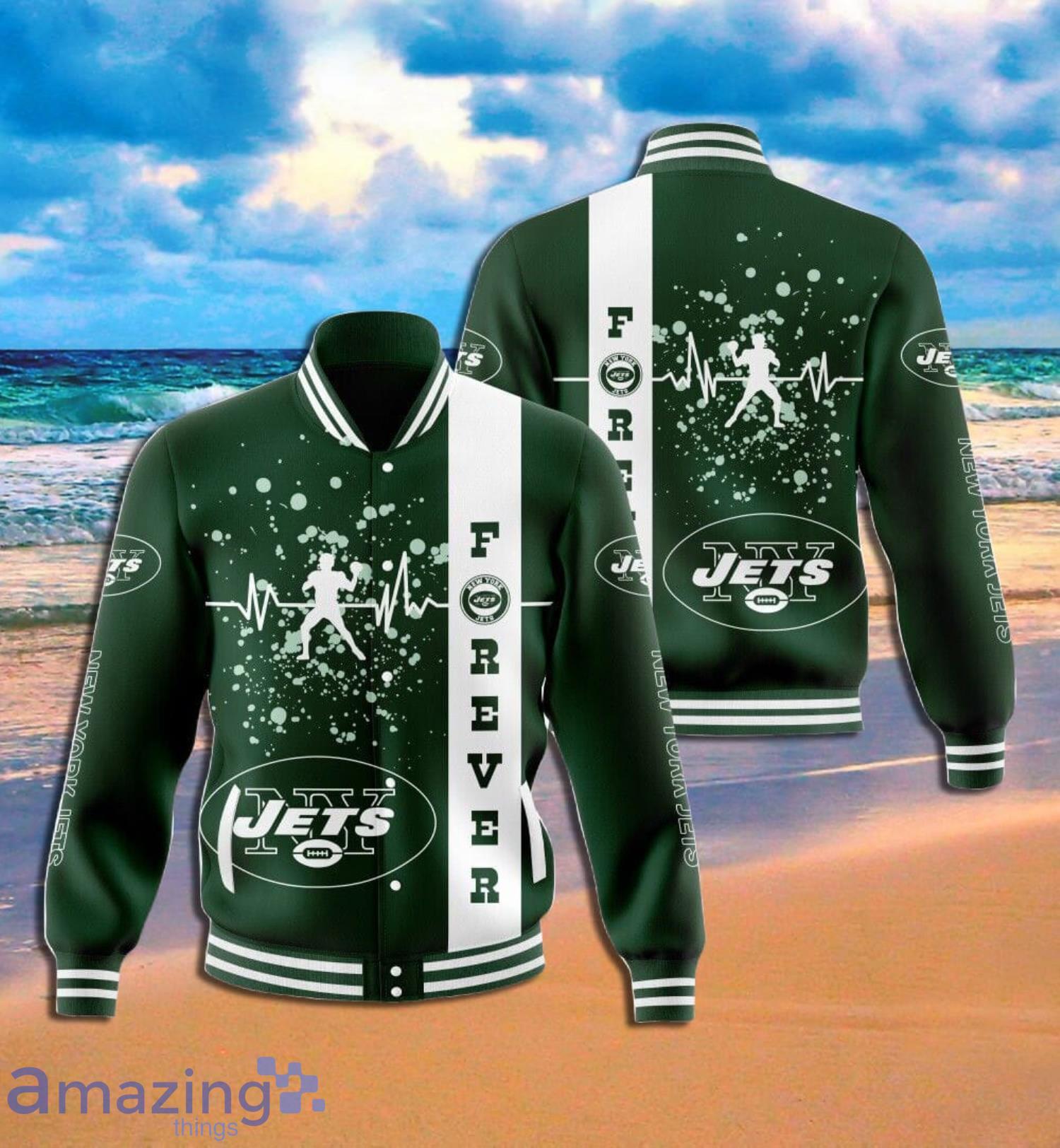 New York Jets Player Art Full Print Baseball Jacket Product Photo 1