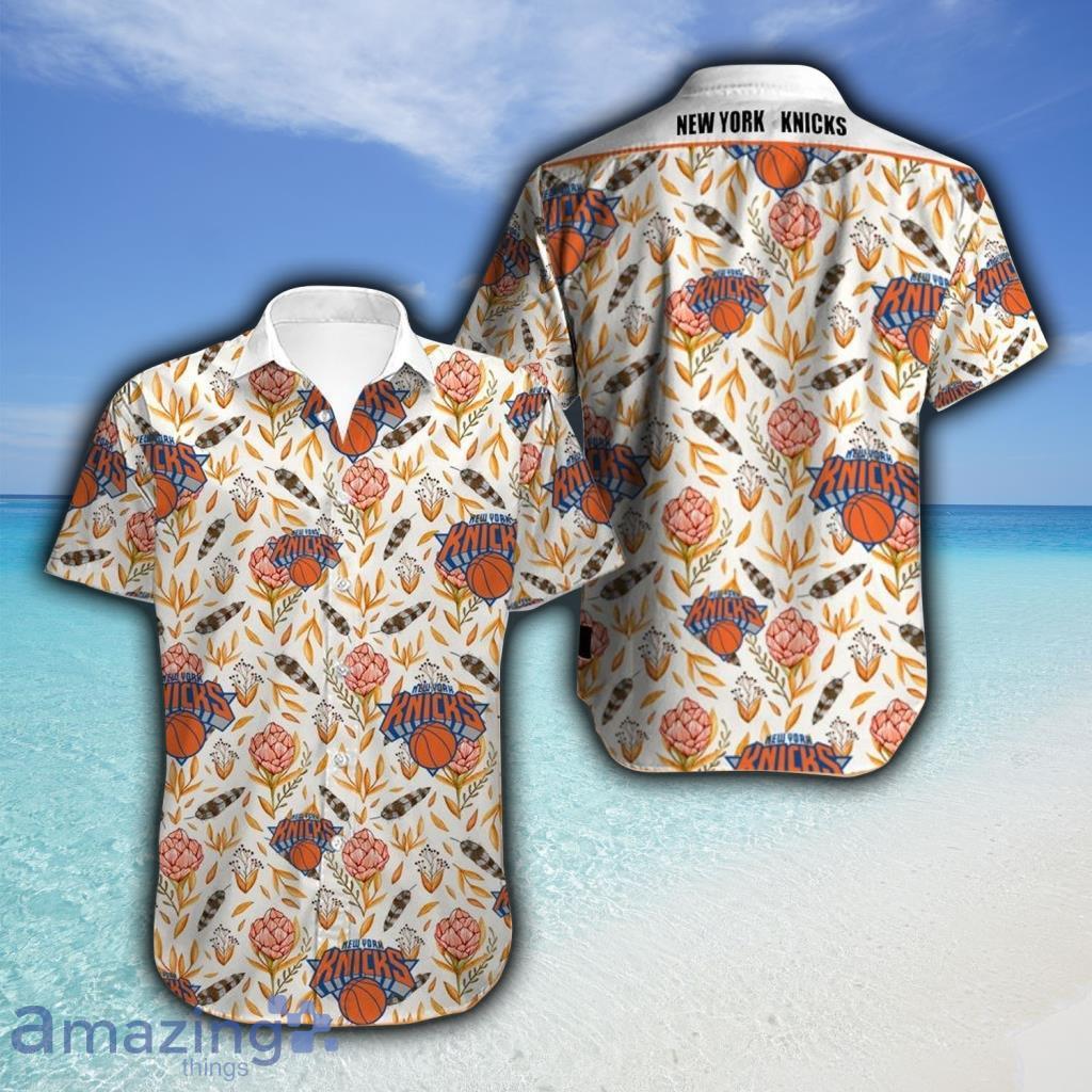 New York Knicks Hawaiian Shirt Flower For Fans - New York Knicks Hawaiian Shirt Flower For Fans