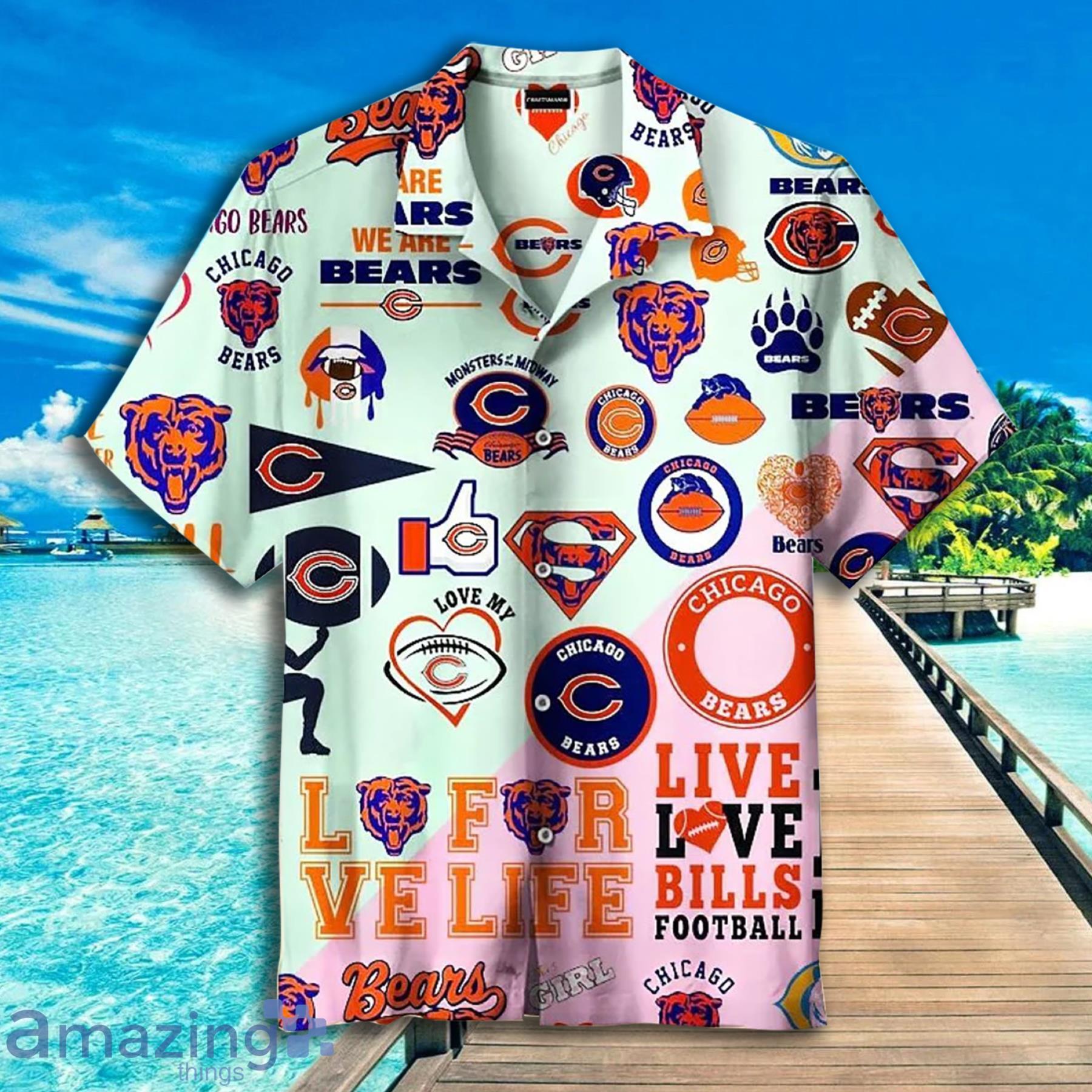NFL Chicago Bears Logo Symbols Pattern Hawaiian Shirt Product Photo 1