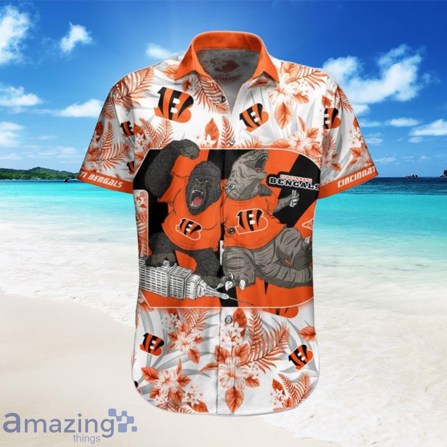 NFL Cincinnati Bengals Kingkong Godzilla Hawaiian Shirt Gift For Fans-PhotoRoom Product Photo 1