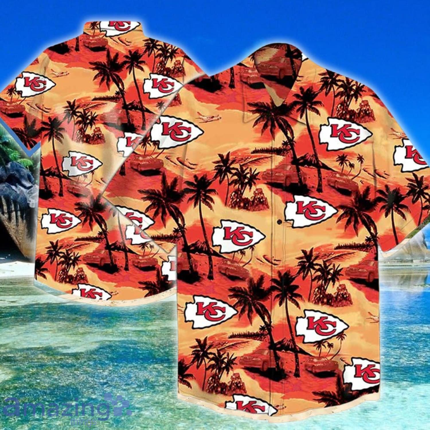 NFL Kansas City Chiefs Island And Plam Trees Hawaiians Shirt Product Photo 1
