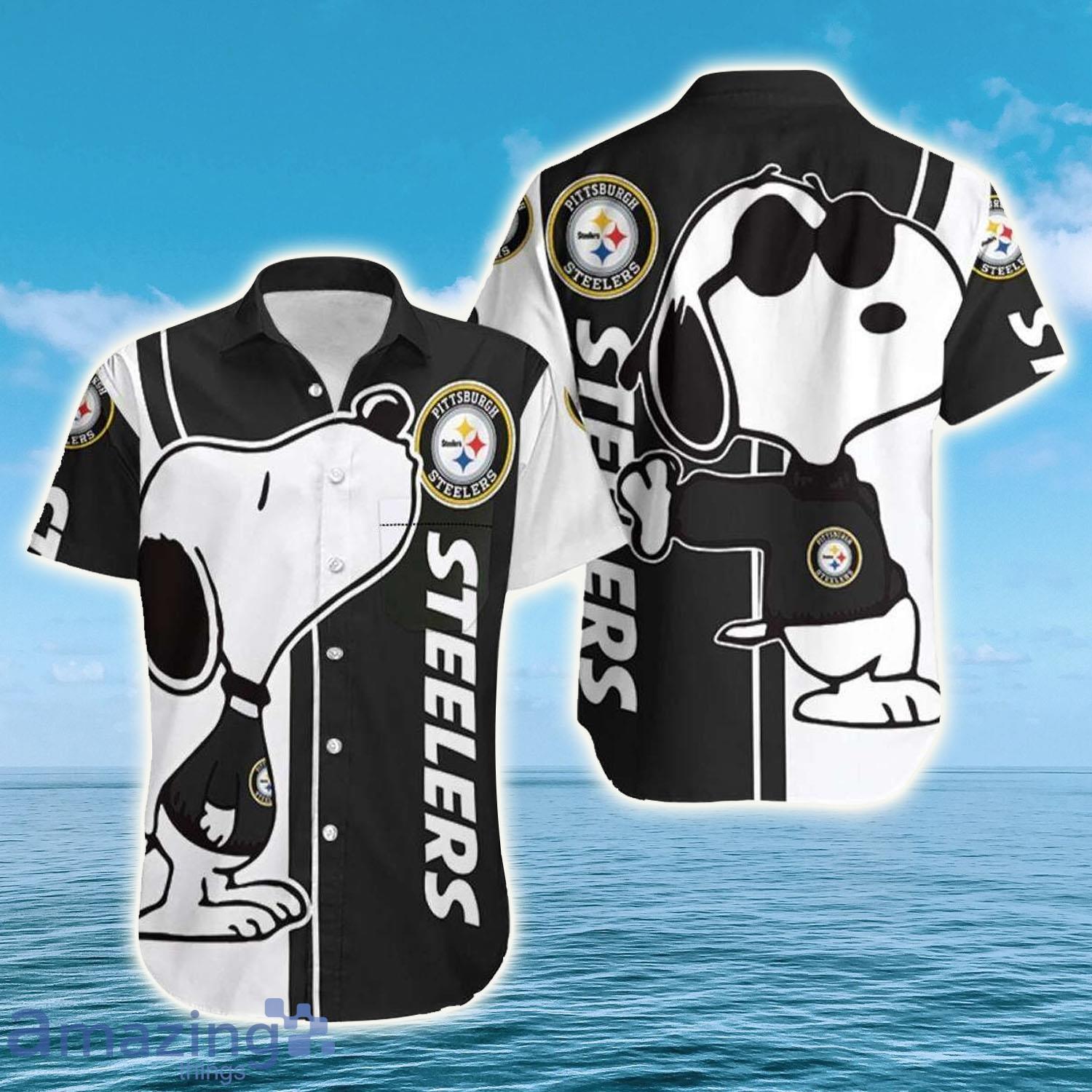 NFL Pittsburgh Steelers Logo And Snoopy Hawaiian Shirt - NFL Pittsburgh Steelers Logo And Snoopy Hawaiian Shirt