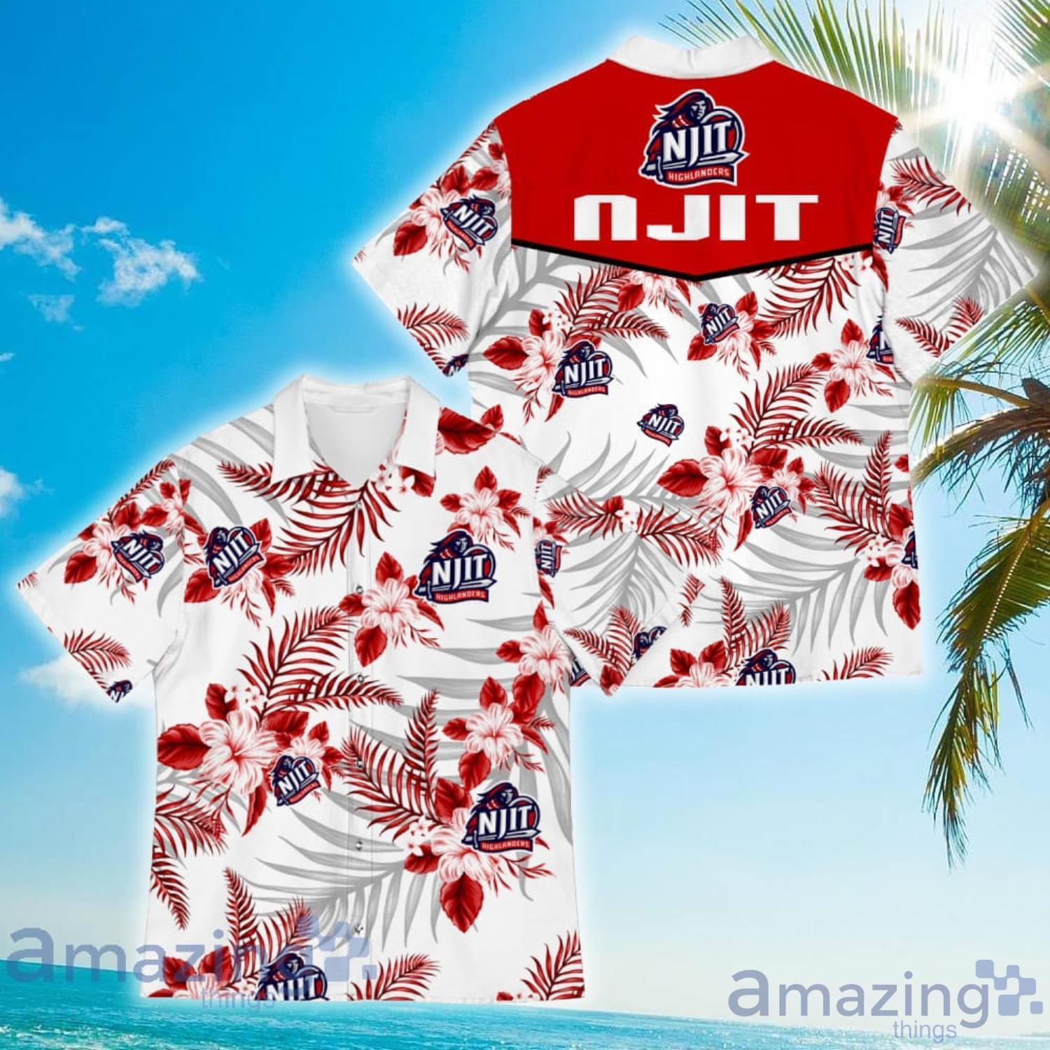 NJIT Highlanders Sports American Tropical Flower Patterns Hawaiian Shirt Product Photo 1