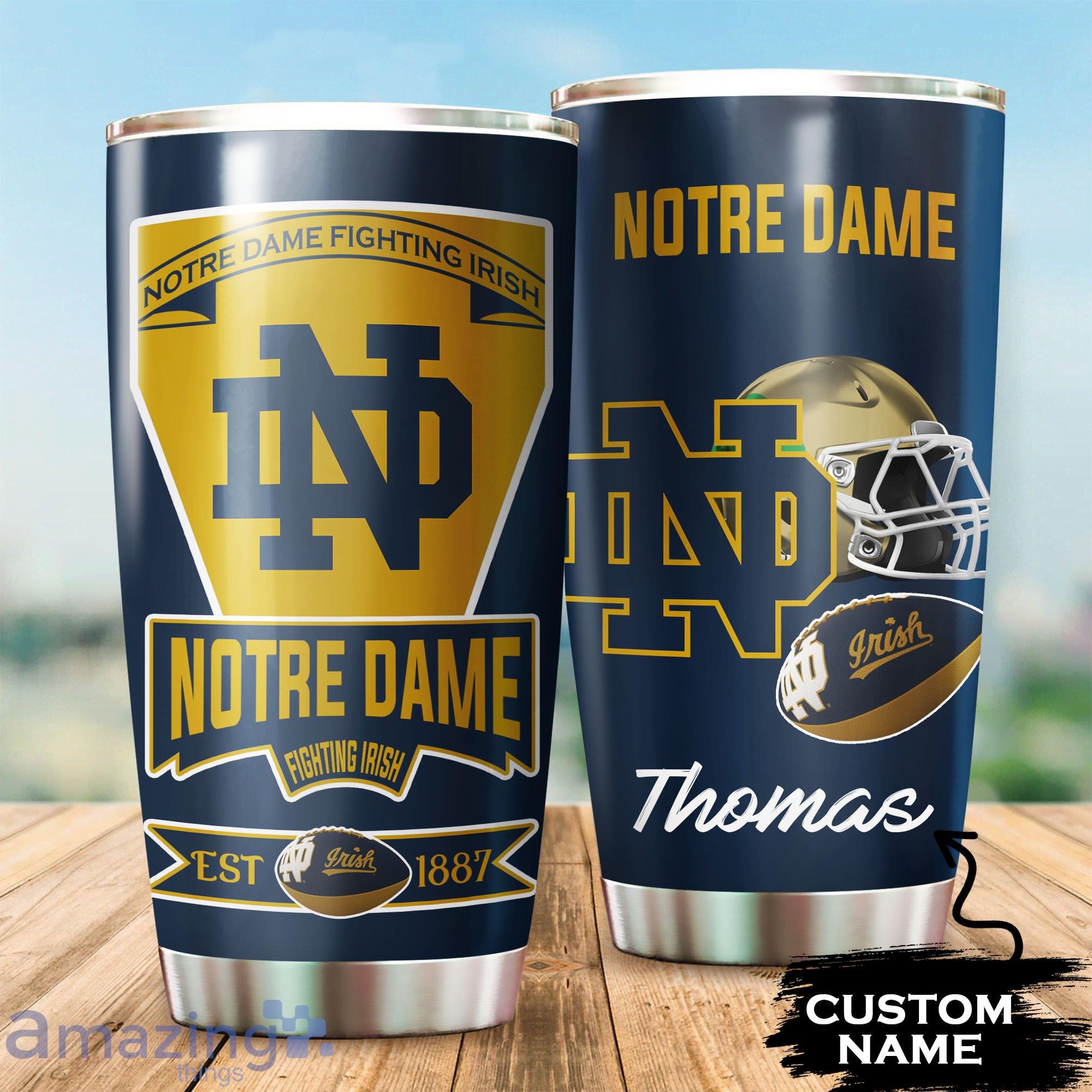 Top-selling item] custom name notre dame fighting irish football full  printing tumbler