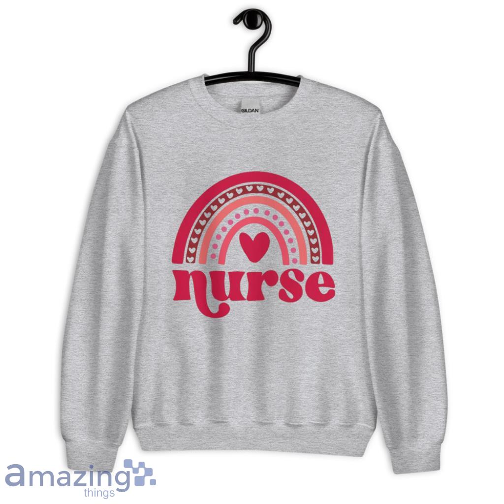 Nurse Valentine Rainbow Valentine Day's Coupe Shirt image Nurse Valentine Rainbow Valentine Days Coupe Shirt - Unisex Heavy Blend Crewneck Sweatshirt