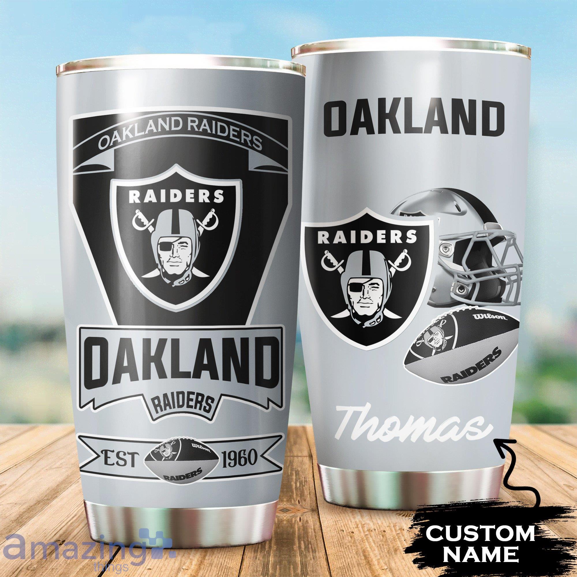 Oakland Raiders Custom Name Tumbler For Fans Product Photo 1