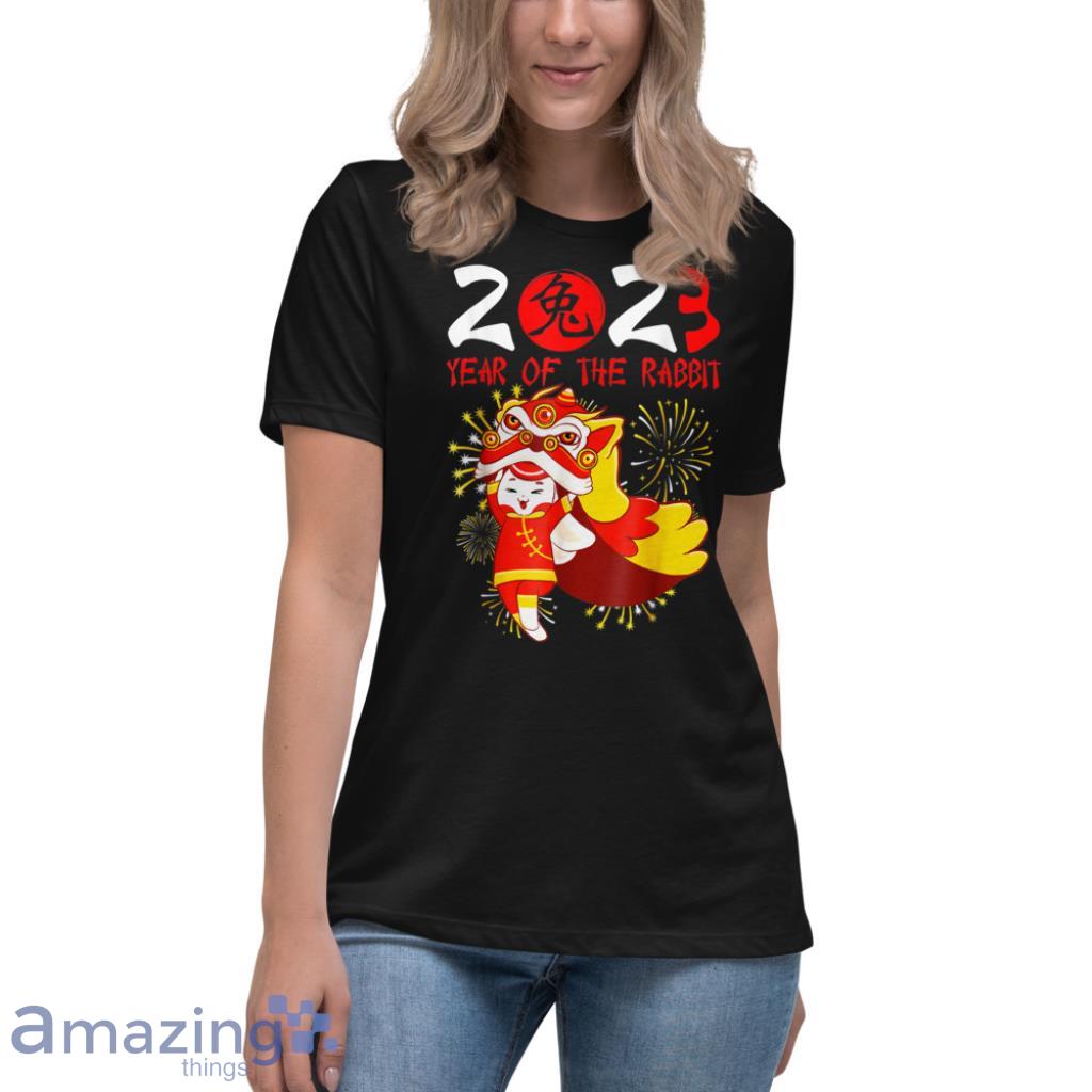 Of The Rabbit Happy Chinese New Year 2023 T Shirt image Of The Rabbit Happy Chinese New Year 2023 T-Shirt - Womens Relaxed Short Sleeve Jersey Tee