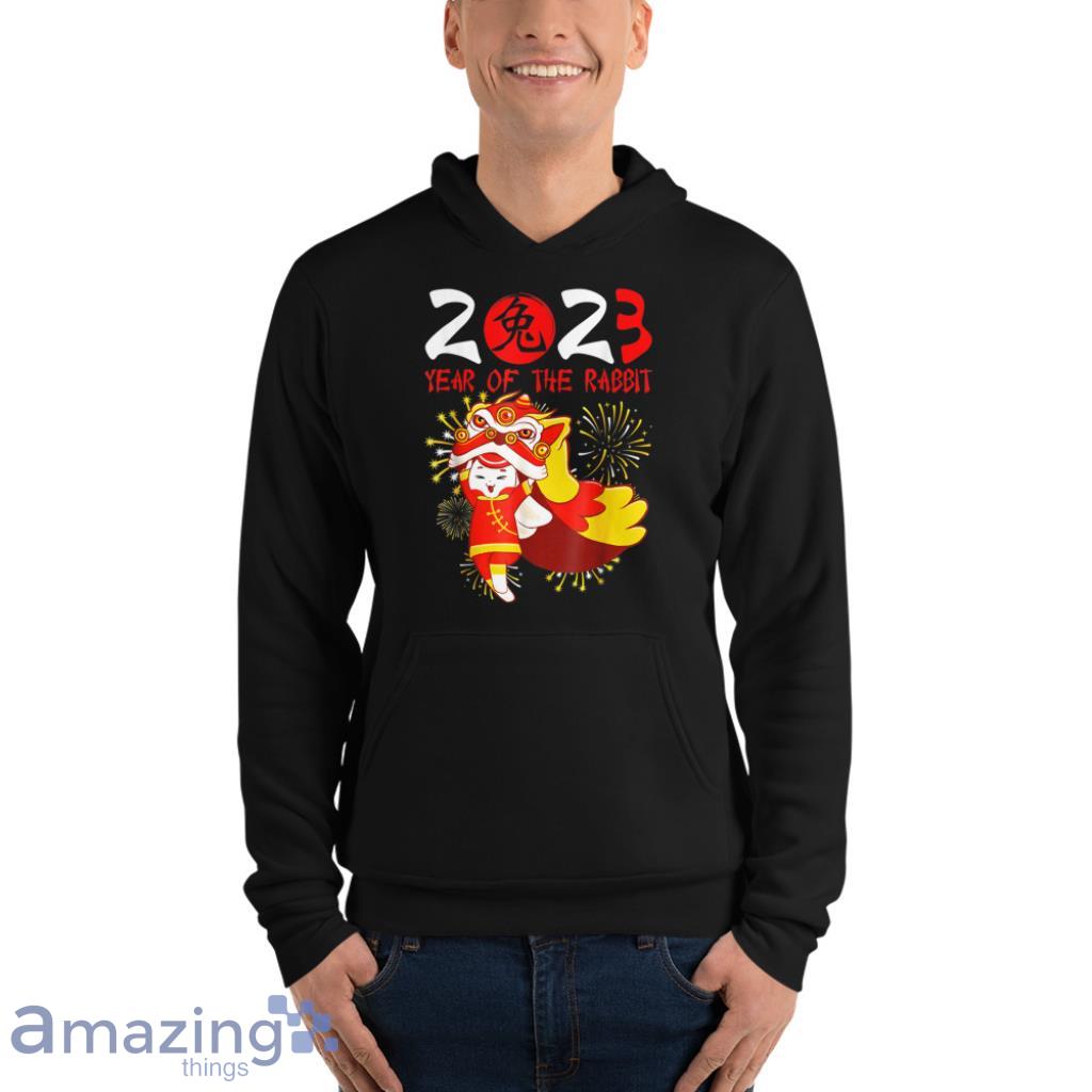 Of The Rabbit Happy Chinese New Year 2023 T Shirt image Of The Rabbit Happy Chinese New Year 2023 T-Shirt - Unisex Fleece Pullover Hoodie