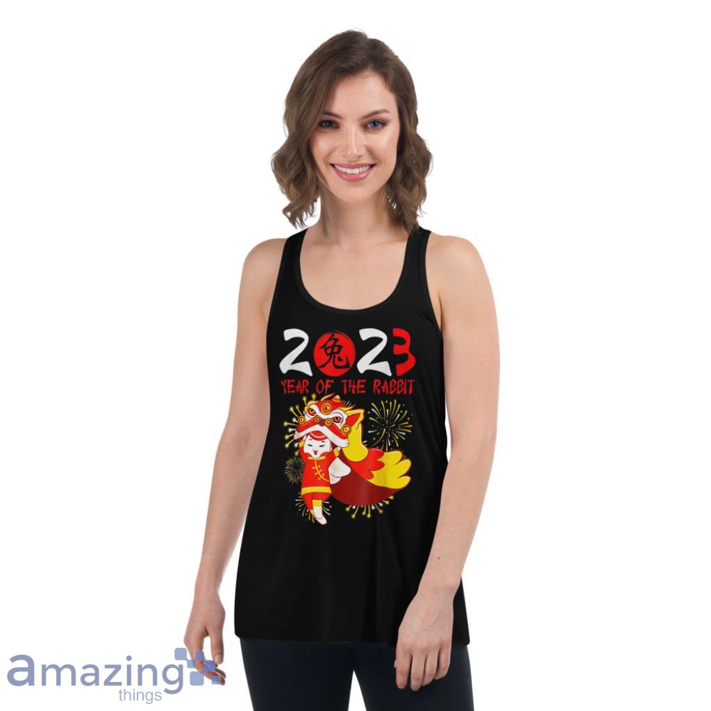 Of The Rabbit Happy Chinese New Year 2023 T Shirt image Of The Rabbit Happy Chinese New Year 2023 T-Shirt - Womens Flowy Racerback Tank