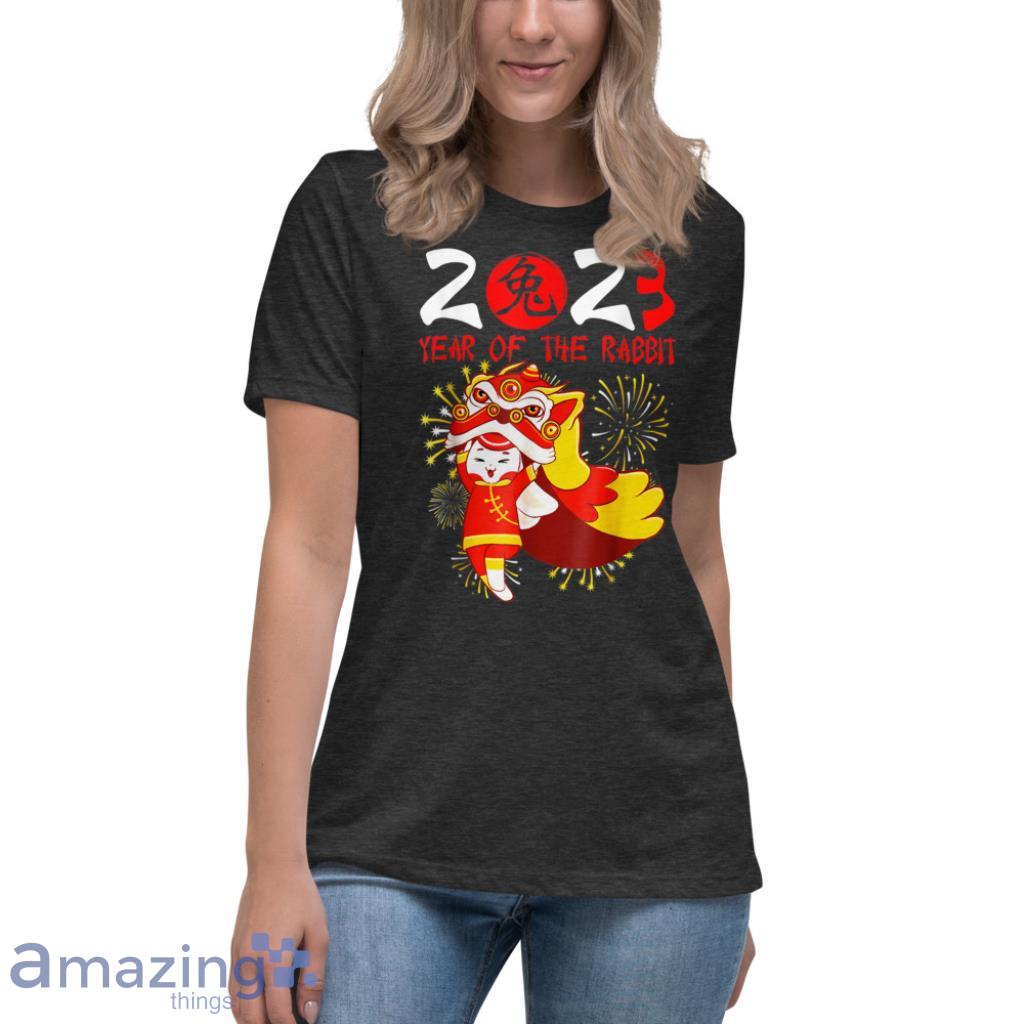 Of The Rabbit Happy Chinese New Year 2023 T Shirt image Of The Rabbit Happy Chinese New Year 2023 T-Shirt - Womens Relaxed Short Sleeve Jersey Tee-1