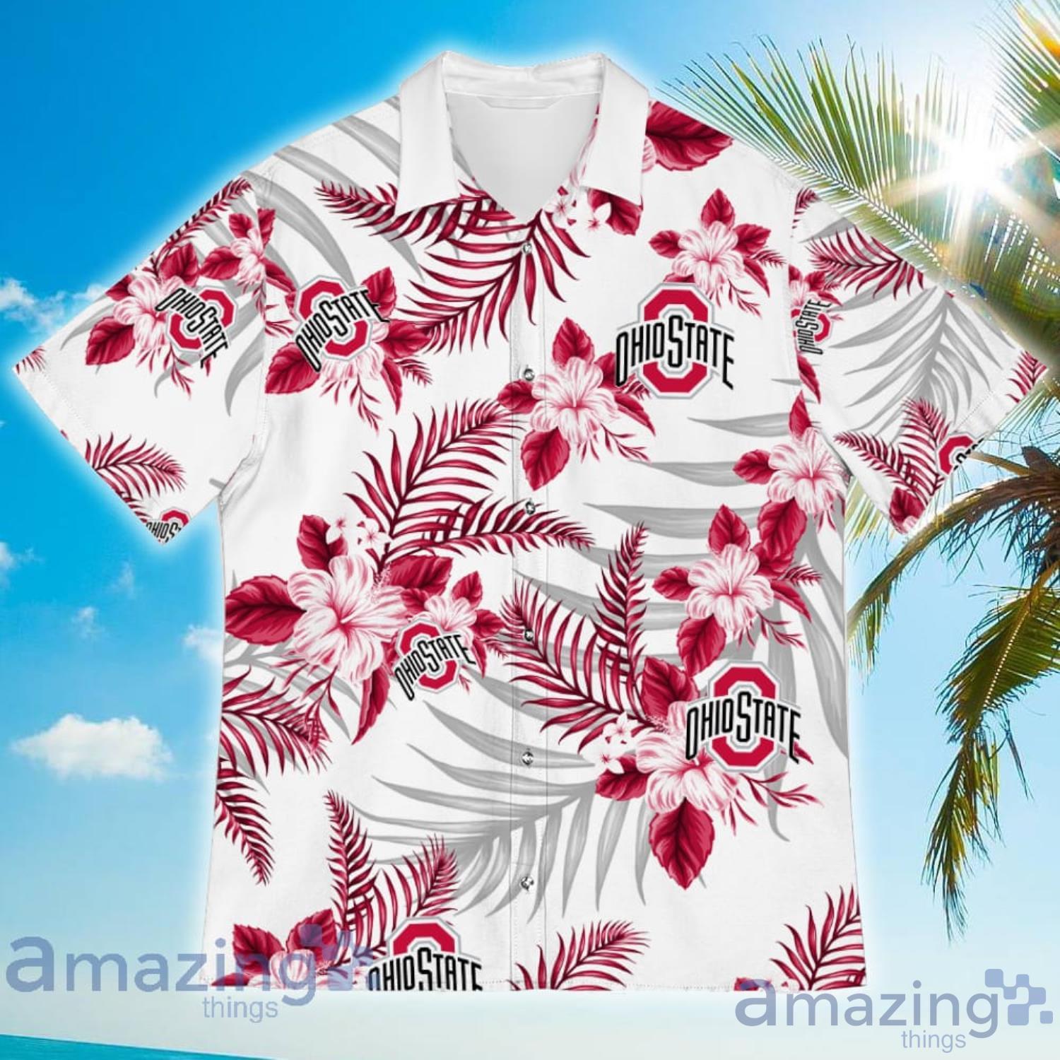 Ohio State Buckeyes Sports American Tropical Flower Patterns Hawaiian Shirt image Ohio State Buckeyes Sports American Tropical Flower Patterns Hawaiian Shirt Product Photo 5