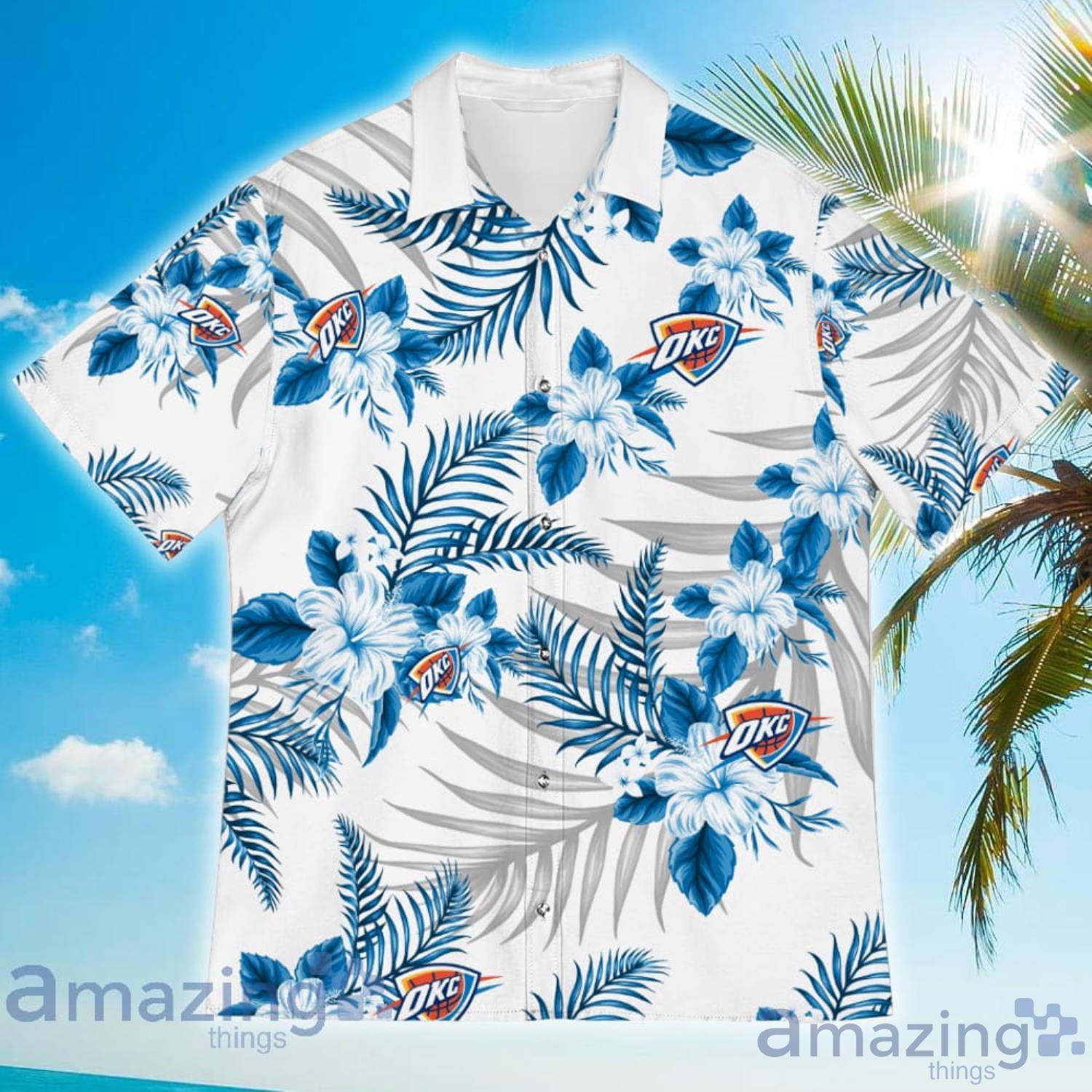 Oklahoma City Thunder Sports American Tropical Flower Patterns Hawaiian Shirt image Oklahoma City Thunder Sports American Tropical Flower Patterns Hawaiian Shirt Product Photo 5