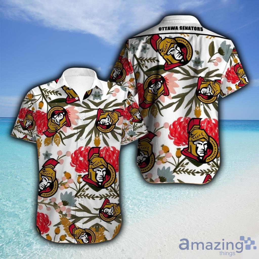 Ottawa Senators Hawaiian Shirt Tropical Flowers For Fans - Ottawa Senators Hawaiian Shirt Tropical Flowers For Fans