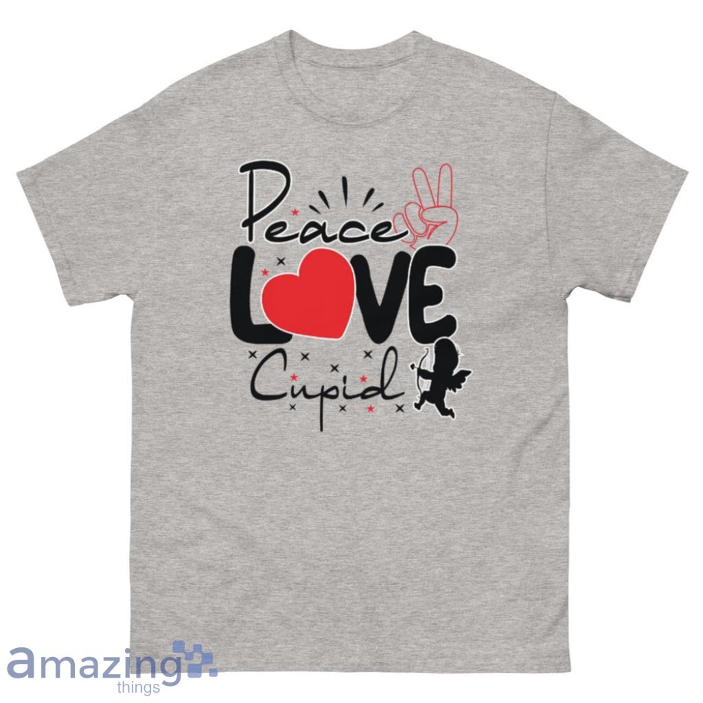 Peace Love Cupid Graphic Funny T-Shirt - 500 Men’s Classic Tee Gildan