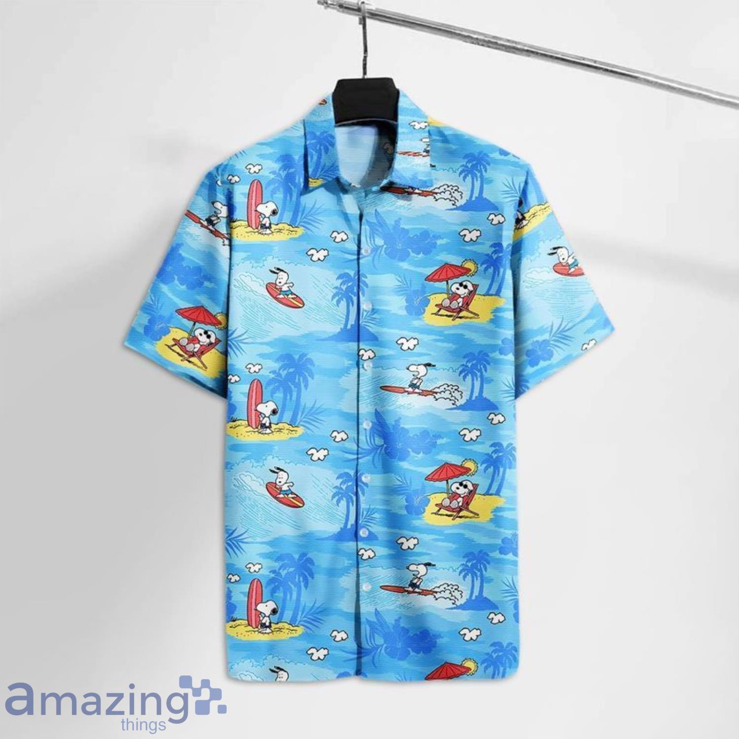 Peanut Beagle On The Beach Short Sleeves Hawaiian Shirt Product Photo 1