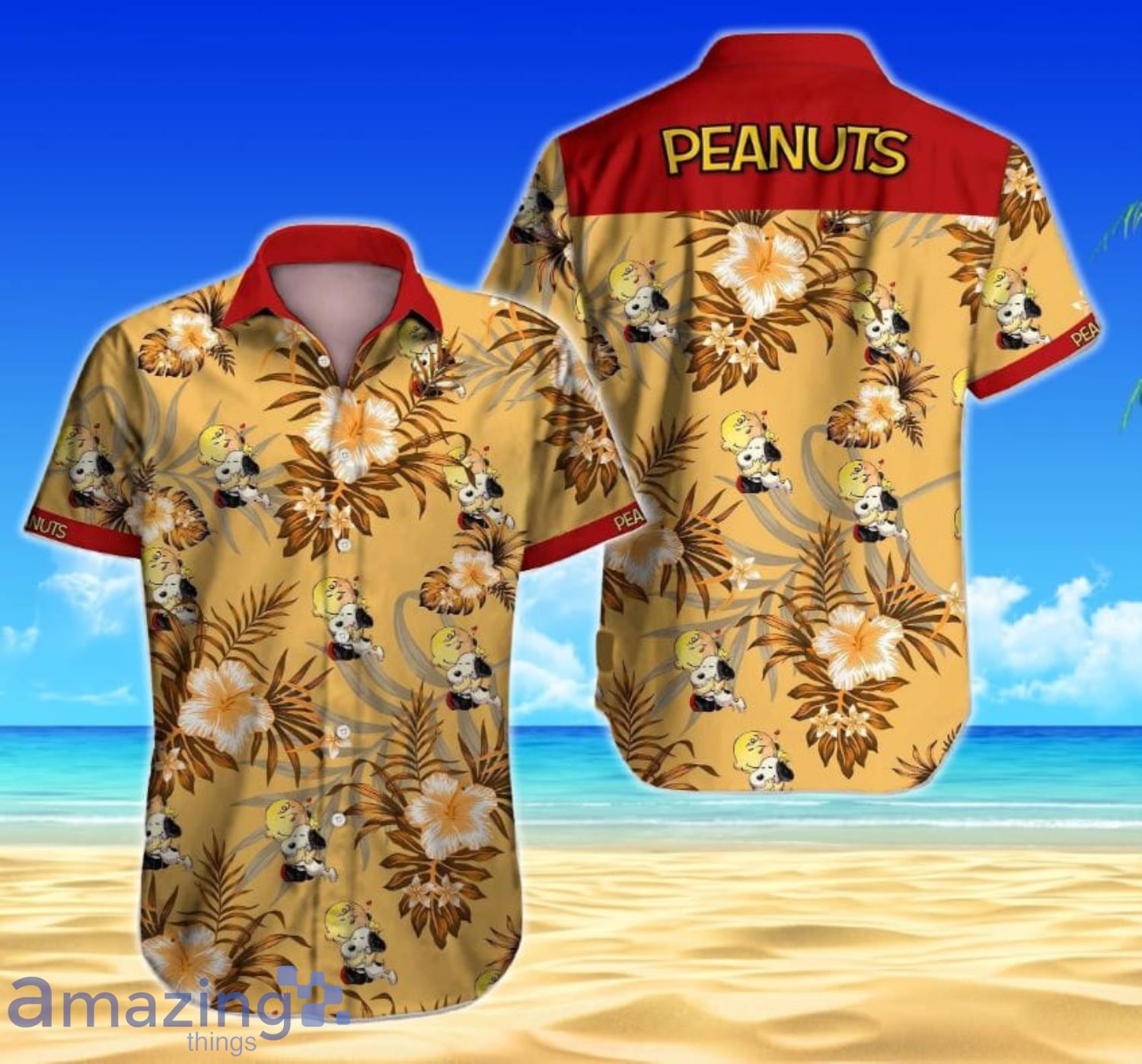 Peanuts Snoopy Tropical Short Sleeves Hawaiian Shirt Product Photo 1