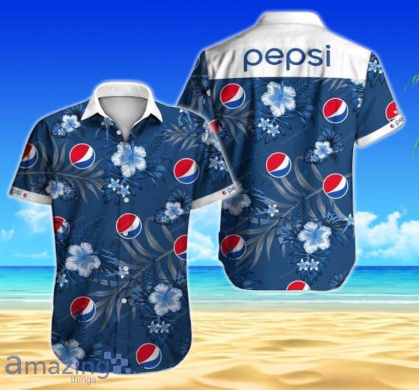 Pepsi Tropical Flowers Pattern Short Sleeves Hawaiian Shirt Product Photo 1
