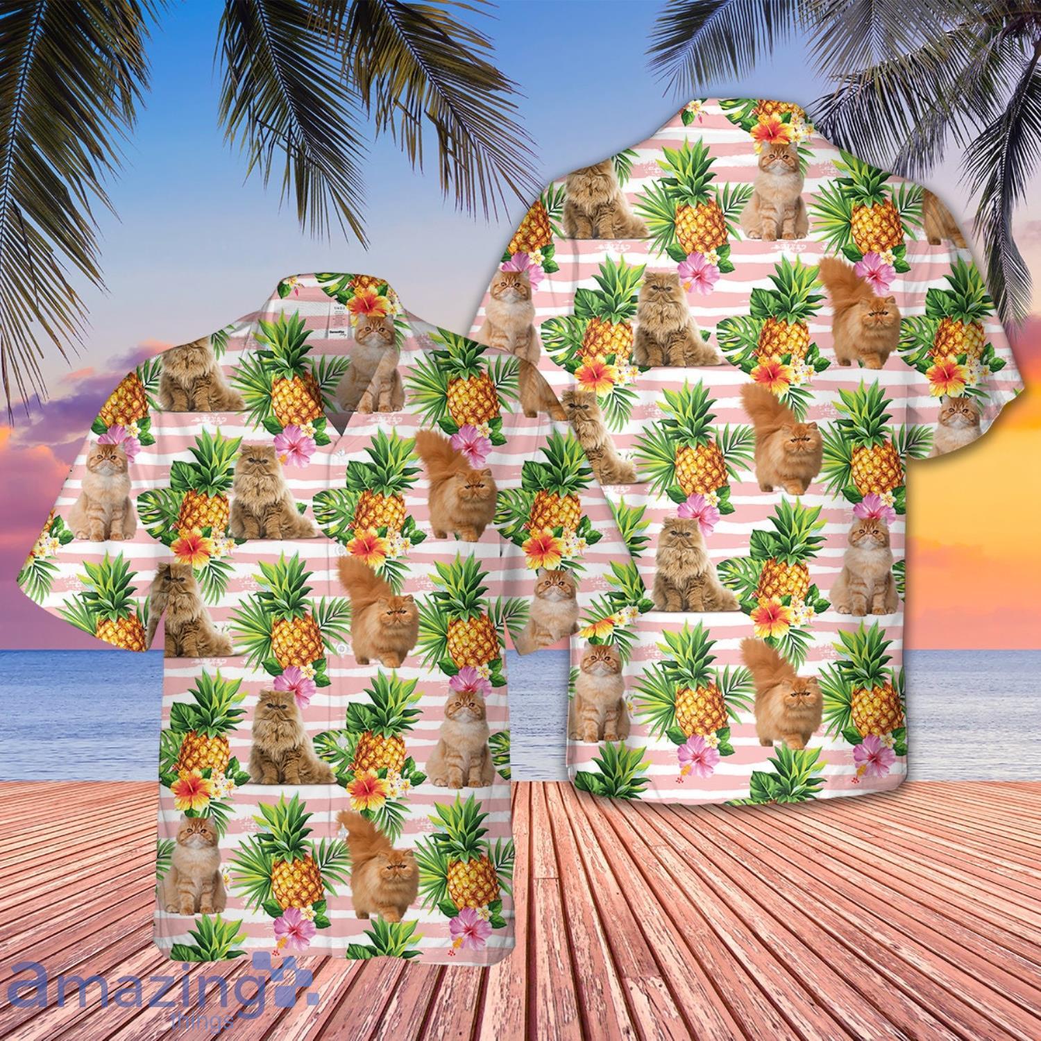 Persian Cat Hawaii Family Short Sleeves Hawaiian Shirt Product Photo 1