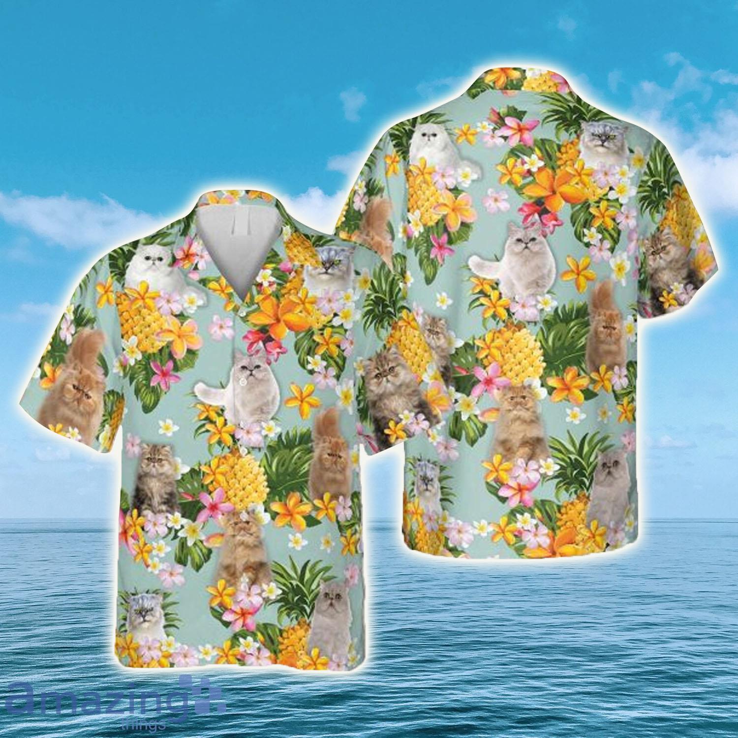Persian Cats Yellow Pineapple, Cat Hawaiian Shirt - Persian Cats Yellow Pineapple, Cat Hawaiian Shirt