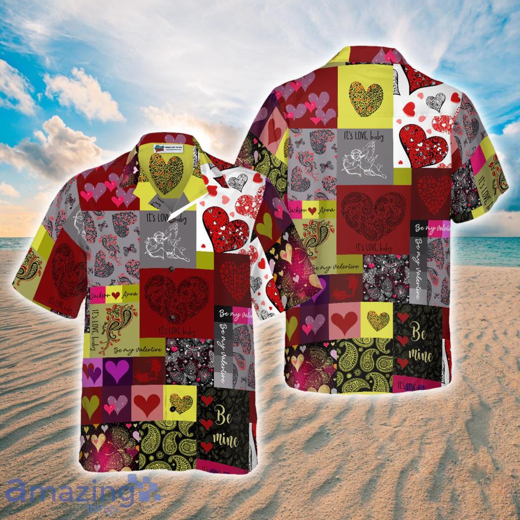 Personalized Couple Name It's Love Be My Valentine Custom Hawaiian Shirt - Personalized Couple Name It's Love Be My Valentine Custom Hawaiian Shirt