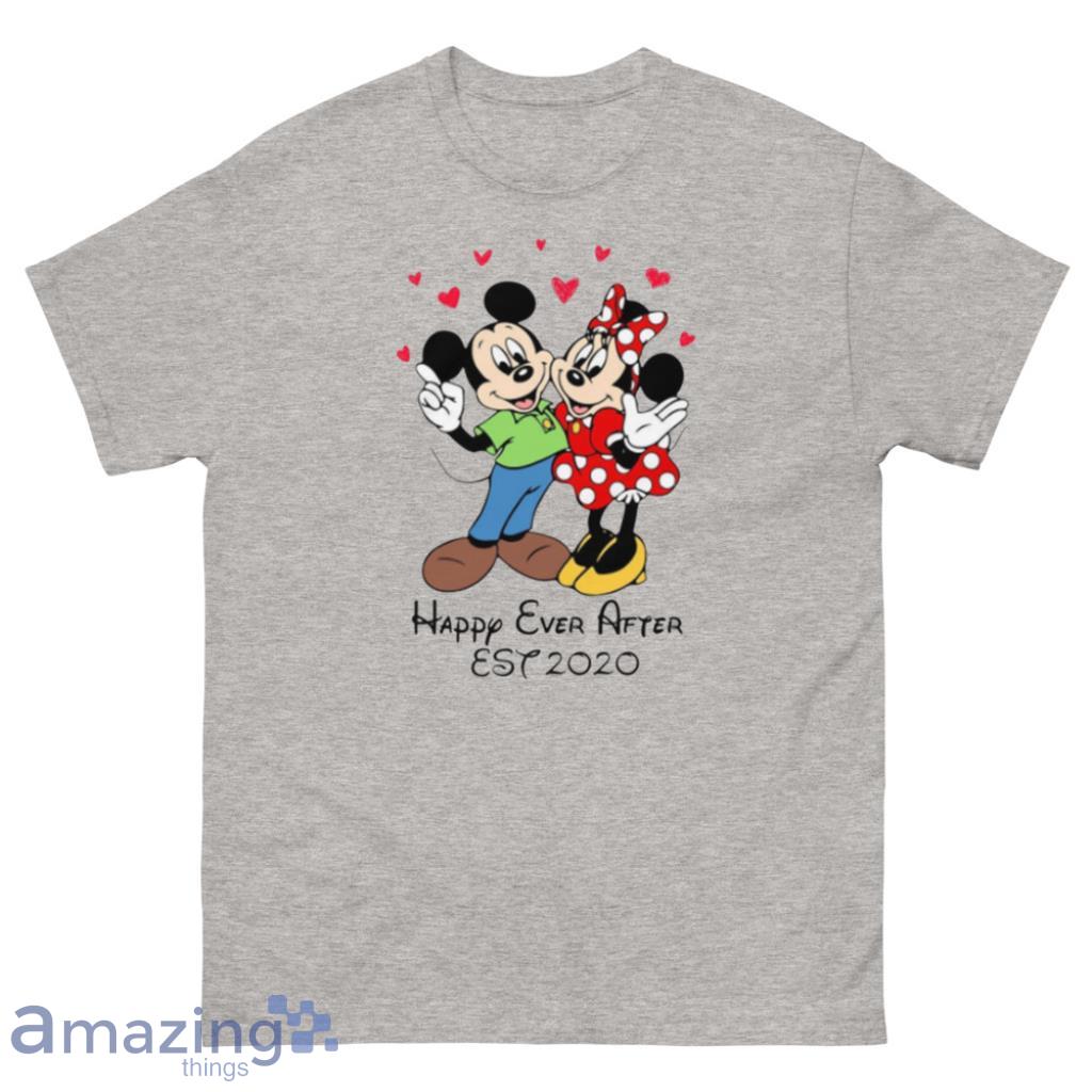 Personalized Mickey Minnie Happy Ever After Disney Valentines Couple T-Shirt - 500 Men’s Classic Tee Gildan