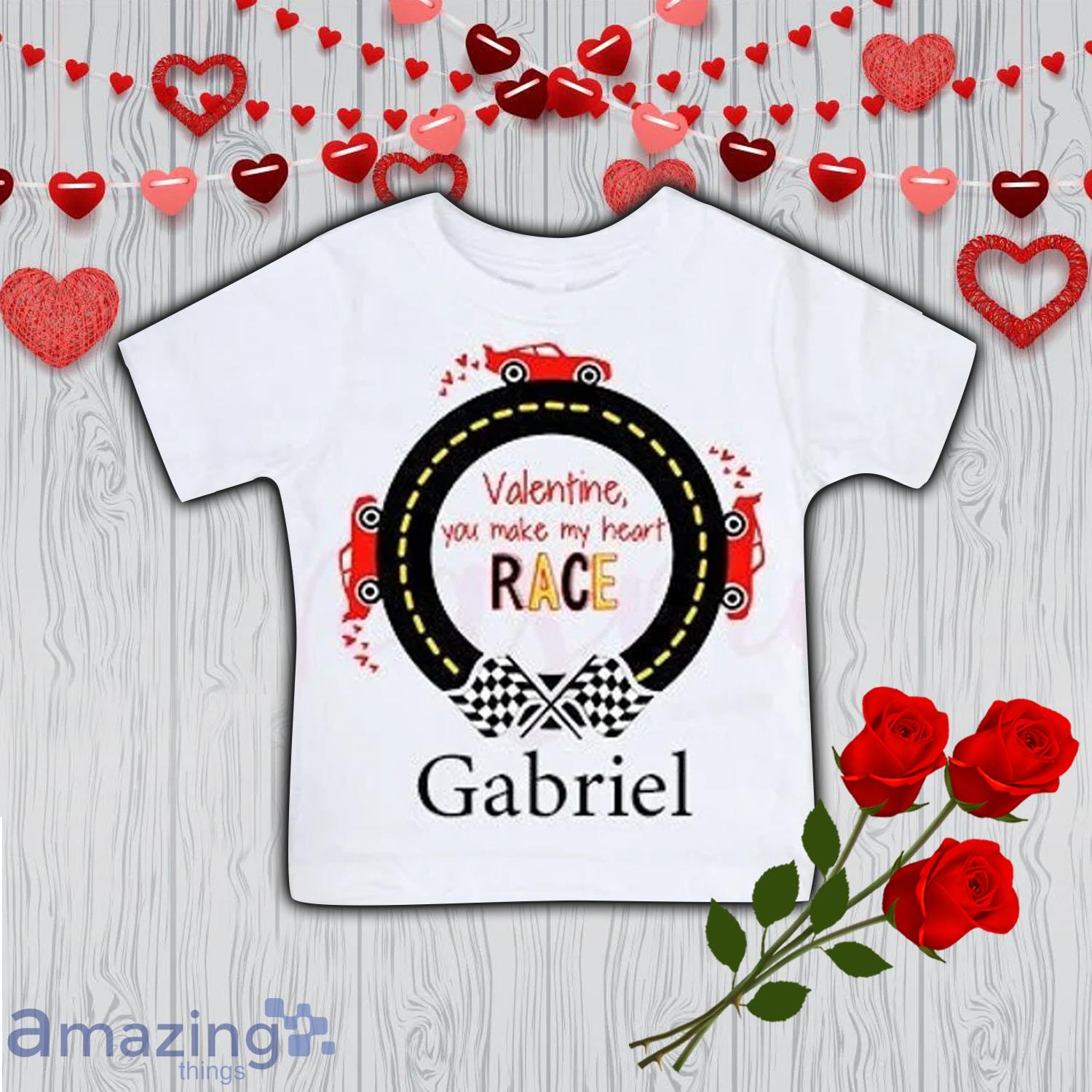 Personalized Race Car Valentine Day's Shirt For Boy - Personalized Race Car Valentine Day's Shirt For Boy