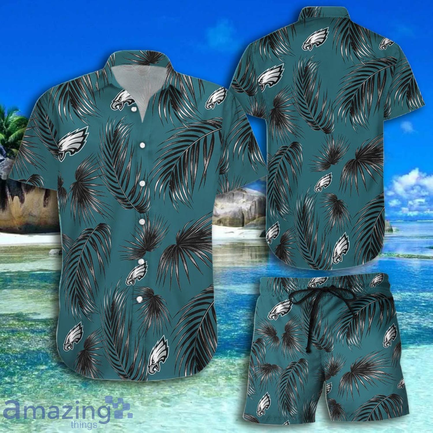 Philadelphia Eagles Palm Leaves Short Sleeve Hawaiian Shirt And Short Product Photo 1