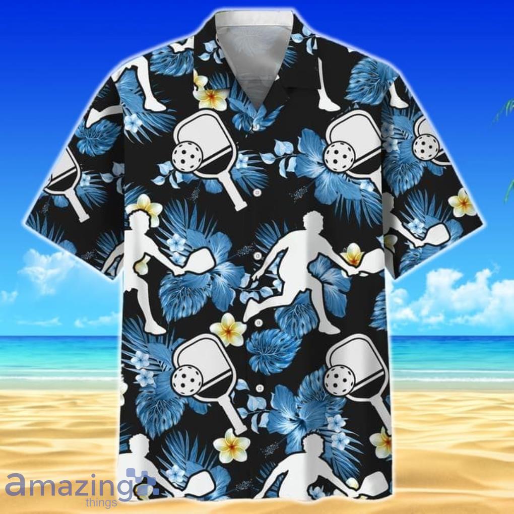 Pickle Ball Nature Print Short Sleeves Hawaiian Shirt Product Photo 1
