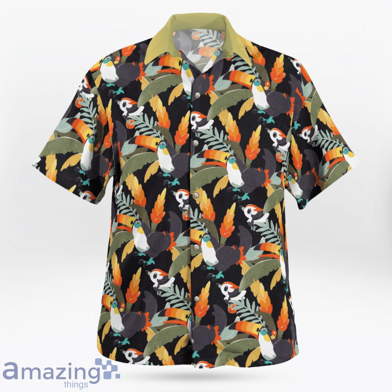 Pikipek On Summer Day Beach Pokemon Short Sleeves Hawaiian Shirt Product Photo 1