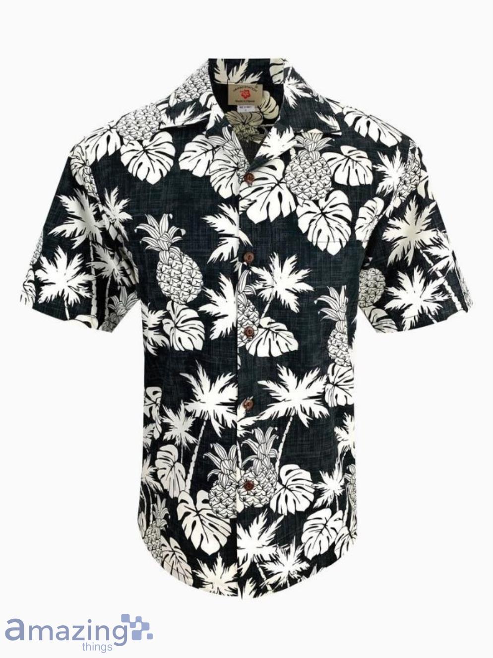 Pineapple Leaf Print Made In Short Sleeves Hawaiian Shirt Product Photo 1
