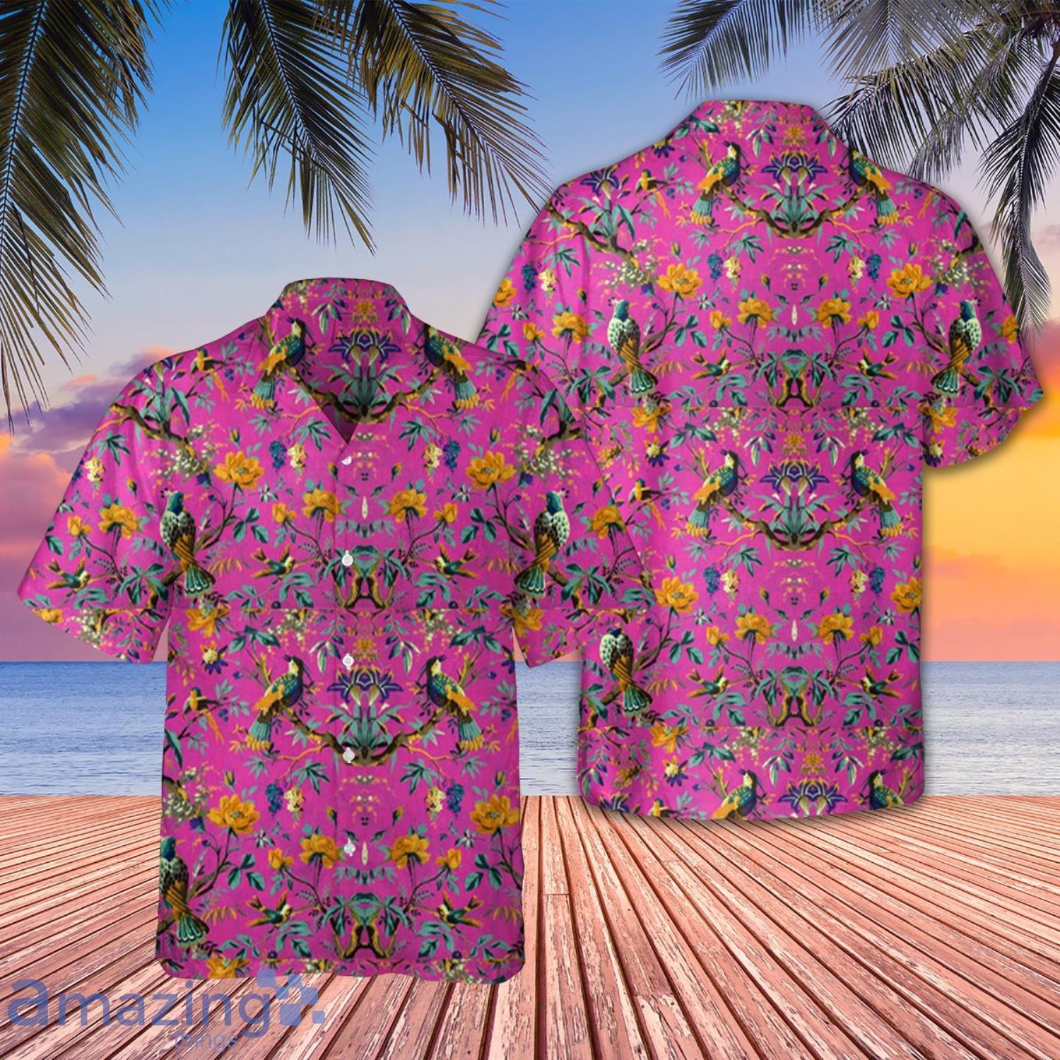 Pink Bird Velvet Banyan Ofmd Lgbt Short Sleeves Hawaiian Shirt Product Photo 1