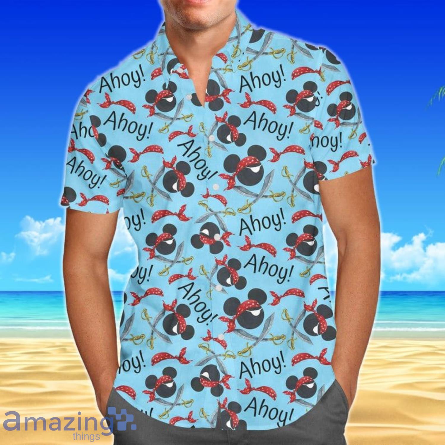 Pirate Mickey Ahoy Movies Disney Short Sleeves Hawaiian Shirt Product Photo 1
