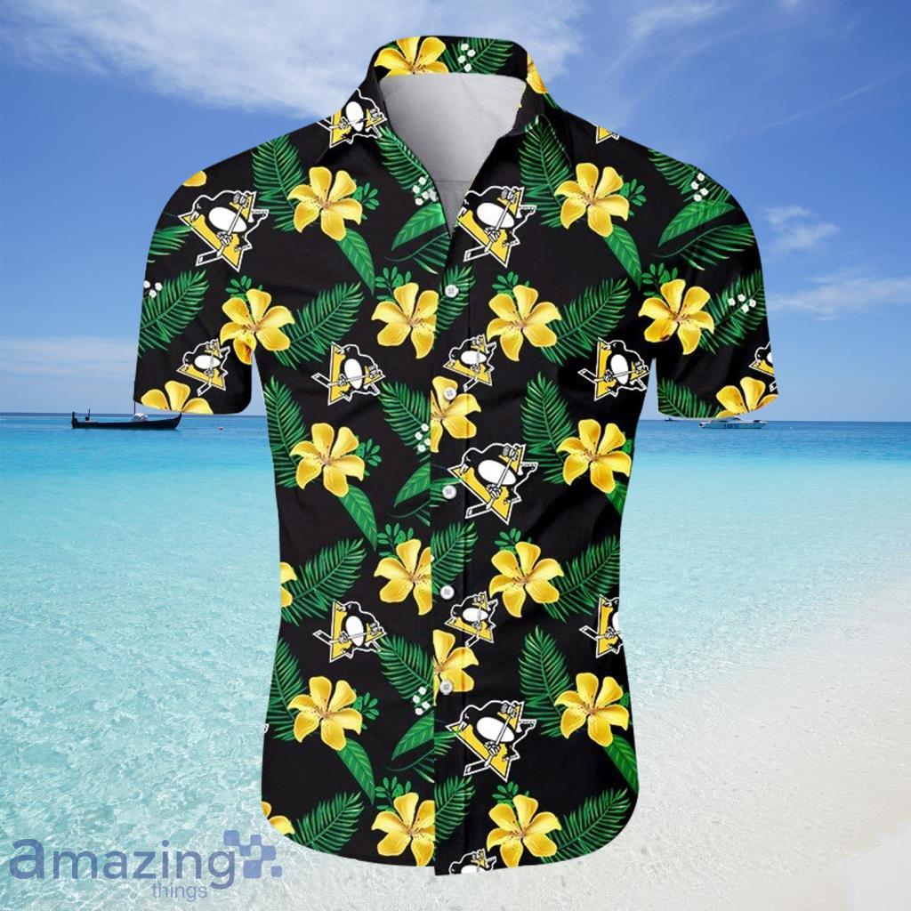 Pittsburgh Penguins NHL Hawaiian Shirt Tropical Flower For Fans - Pittsburgh Penguins NHL Hawaiian Shirt Tropical Flower For Fans