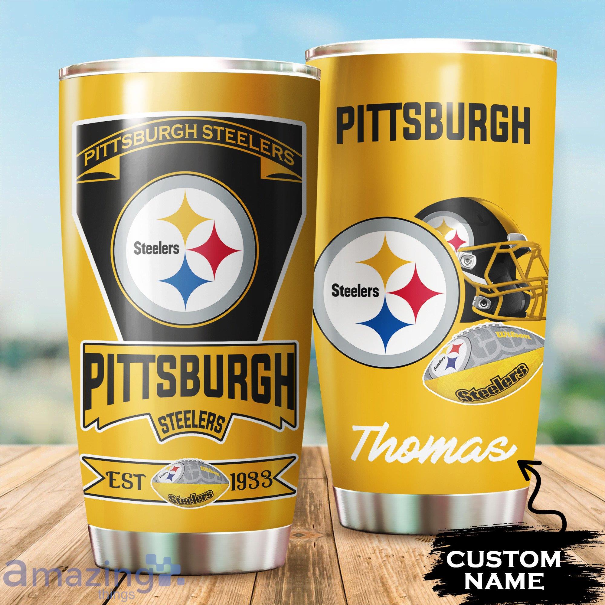 Pittsburgh Steelers Custom Name Tumbler For Fans Product Photo 1 Pittsburgh Steelers Custom Name Tumbler For Fans Product Photo 1