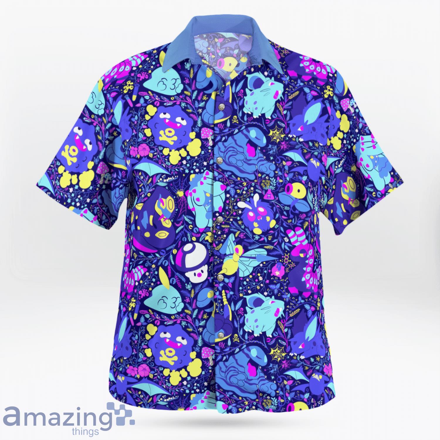 Poison Pokemon Beach New Short Sleeves Hawaiian Shirt Product Photo 1