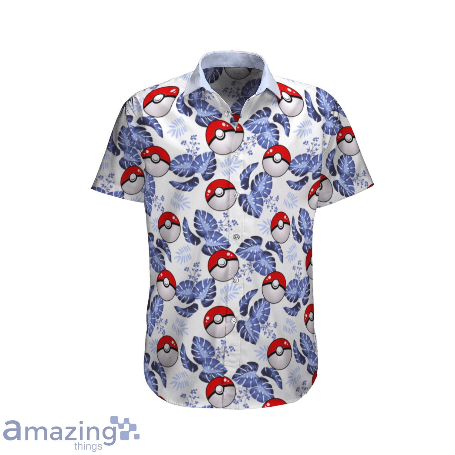Pokemon Ball Tropical Beach Short Sleeves Hawaiian Shirt Product Photo 1