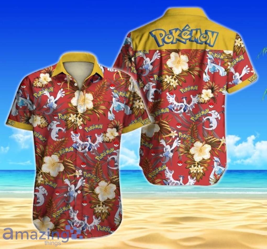 Pokemon Tropical Flowers Pattern Short Sleeves Hawaiian Shirt Product Photo 1