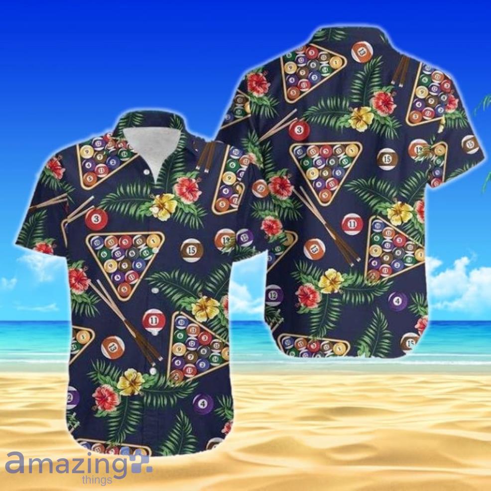 Pool Billiard Tropical Short Sleeves Hawaiian Shirt Product Photo 1